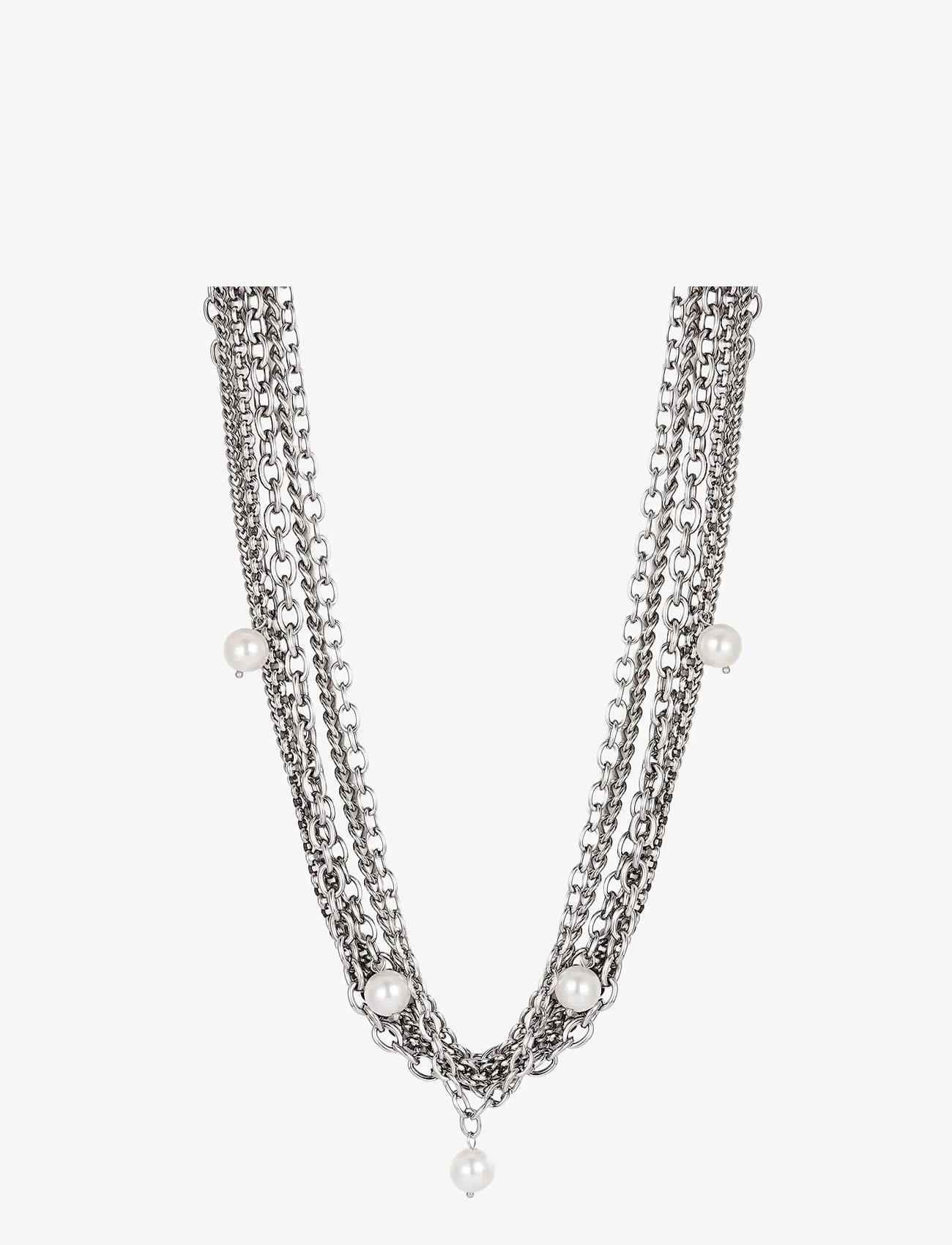 Bud to rose - Paris Pearl Necklace Gold - chain necklaces - silver - 2