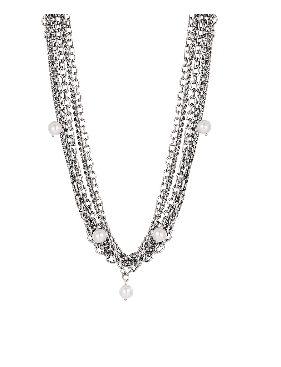 Bud To Rose - Paris Pearl Necklace Gold - perlekæder - silver - 2
