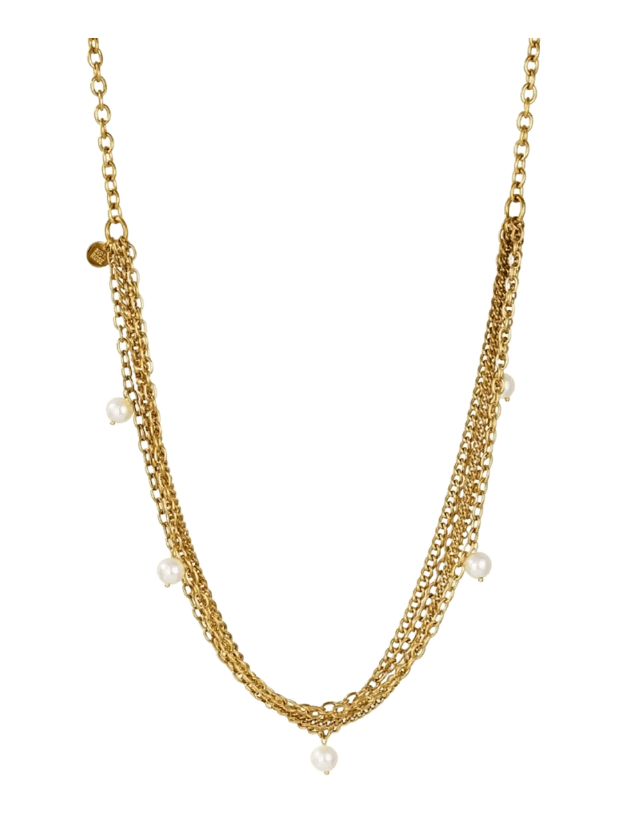 Bud To Rose - Paris Pearl Long Necklace Gold - perlenketten - gold - 1