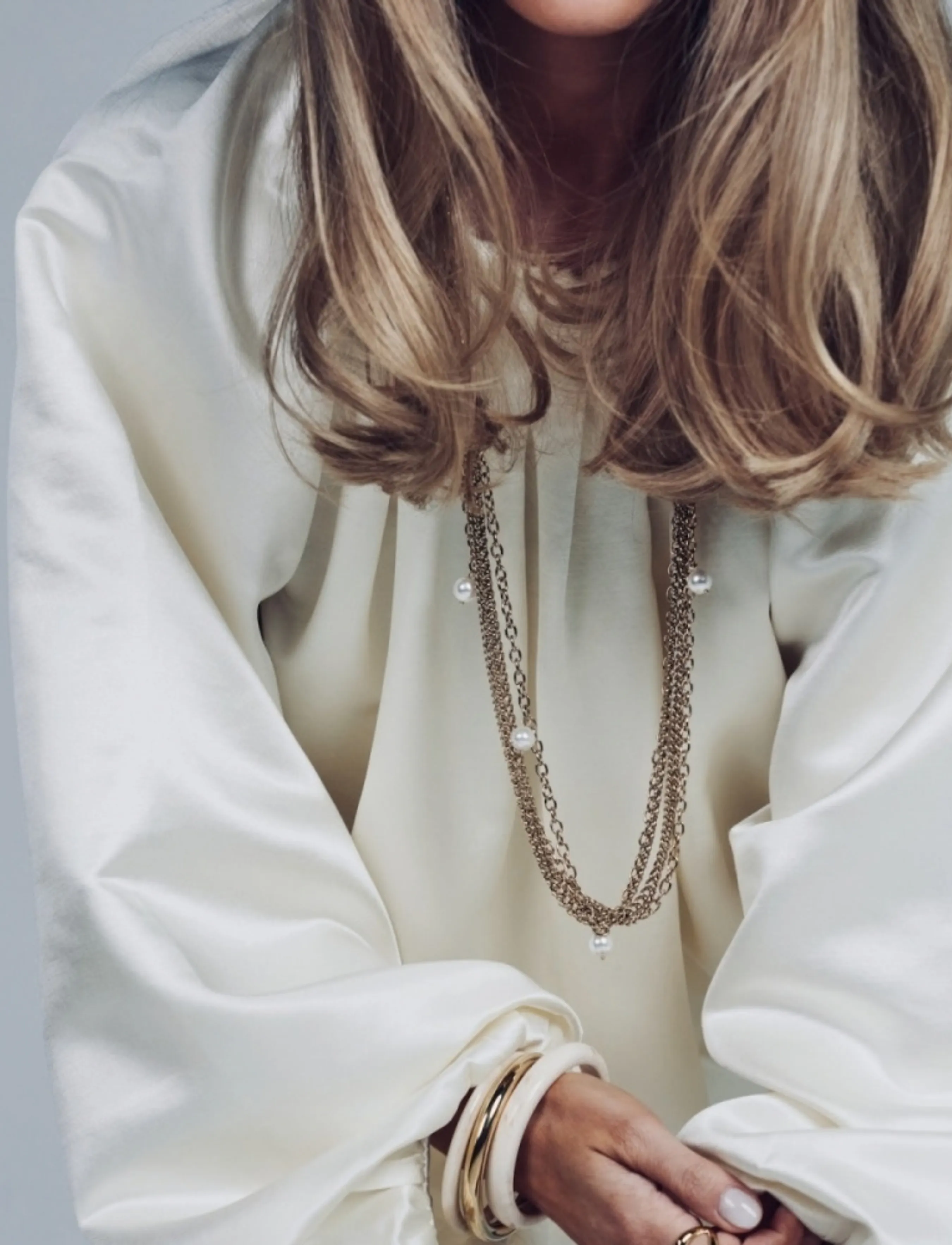Bud To Rose - Paris Pearl Long Necklace Gold - perlekæder - gold - 0