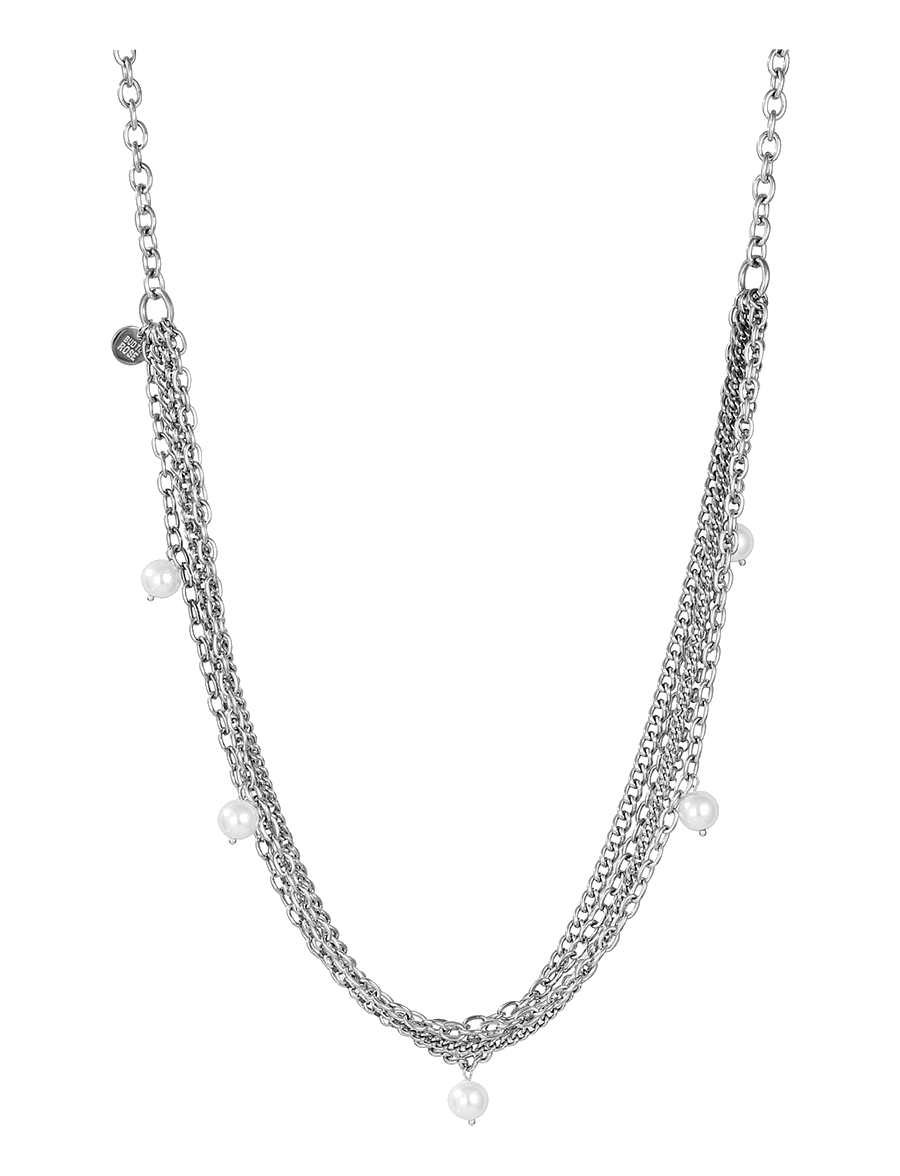 Bud To Rose - Paris Pearl Long Necklace Gold - perlenketten - silver - 1