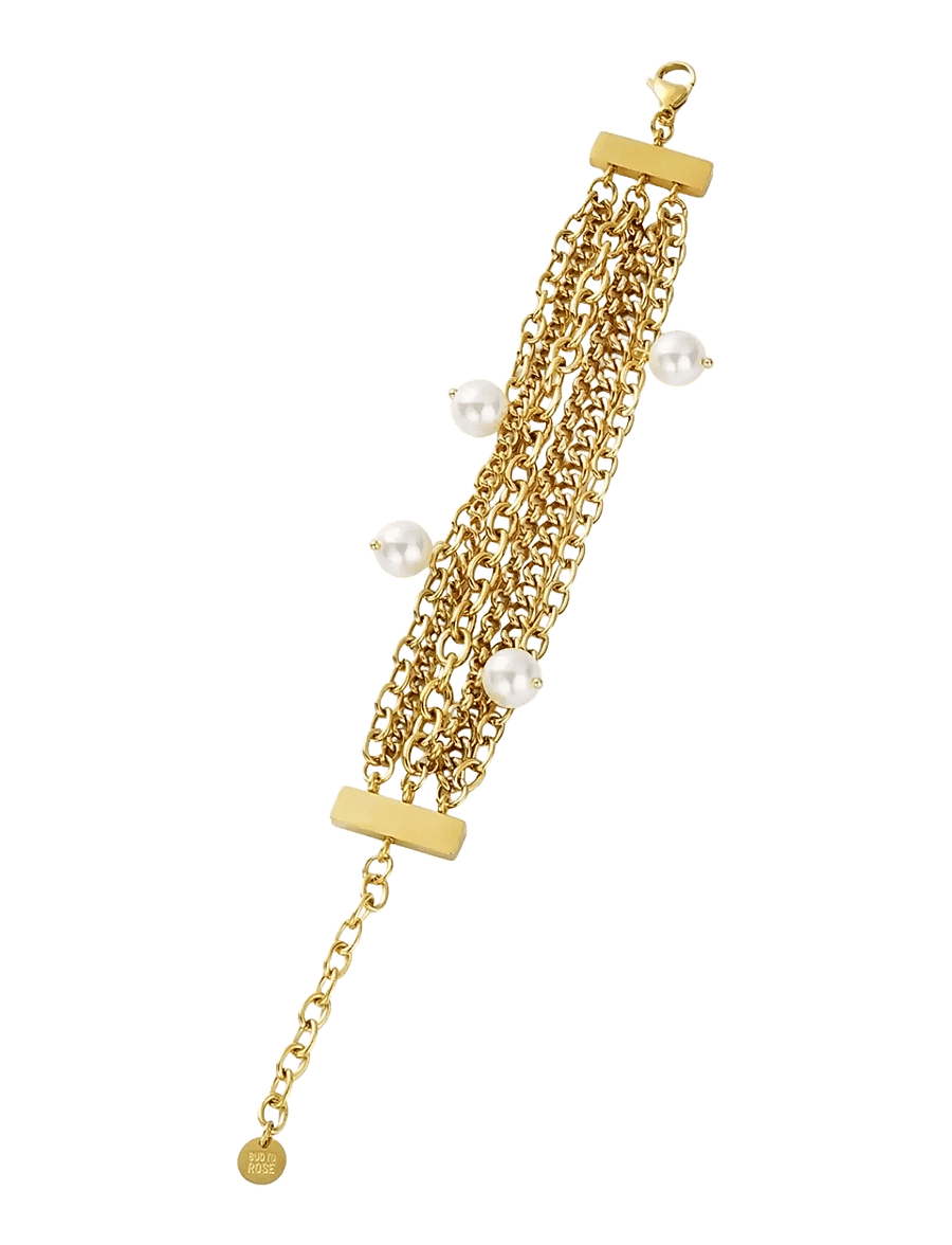 Bud to rose - Paris Pearl Bracelet Gold - kettenarmbänder - gold - 2