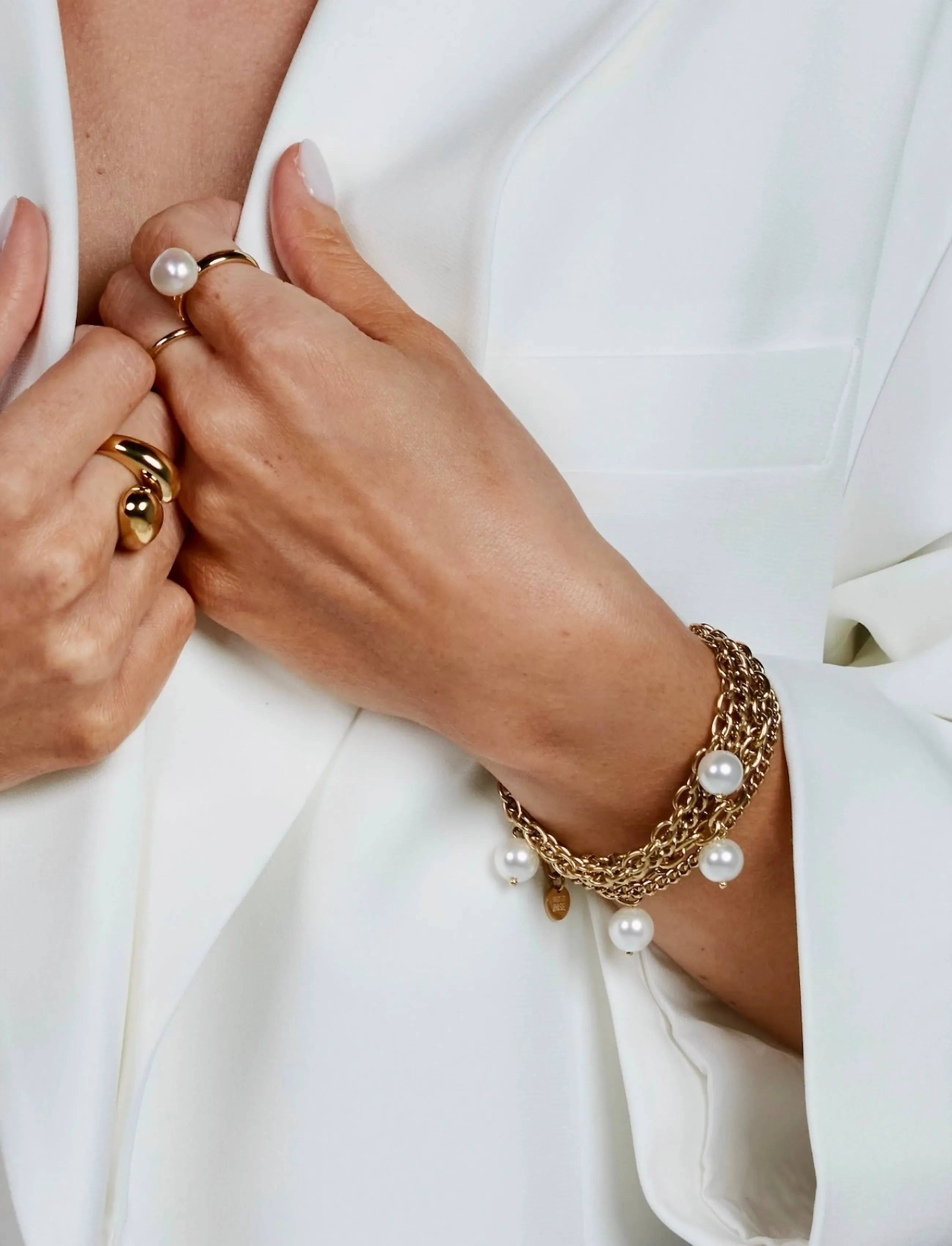 Bud To Rose Paris Pearl Bracelet Gold, Kvinder, Perle Kæde Armbånd, Guld, Str: ONE SIZE