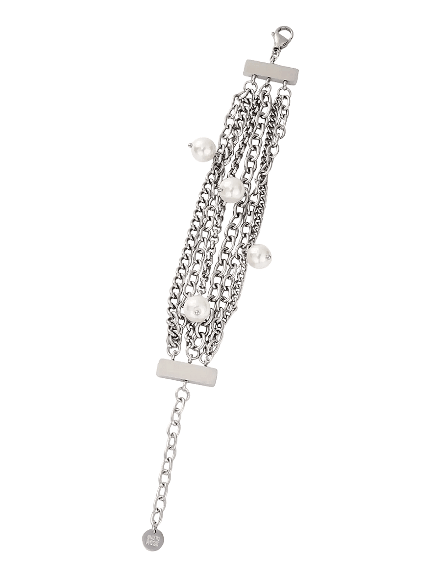Bud To Rose - Paris Pearl Bracelet Gold - kettenarmbänder - silver - 2