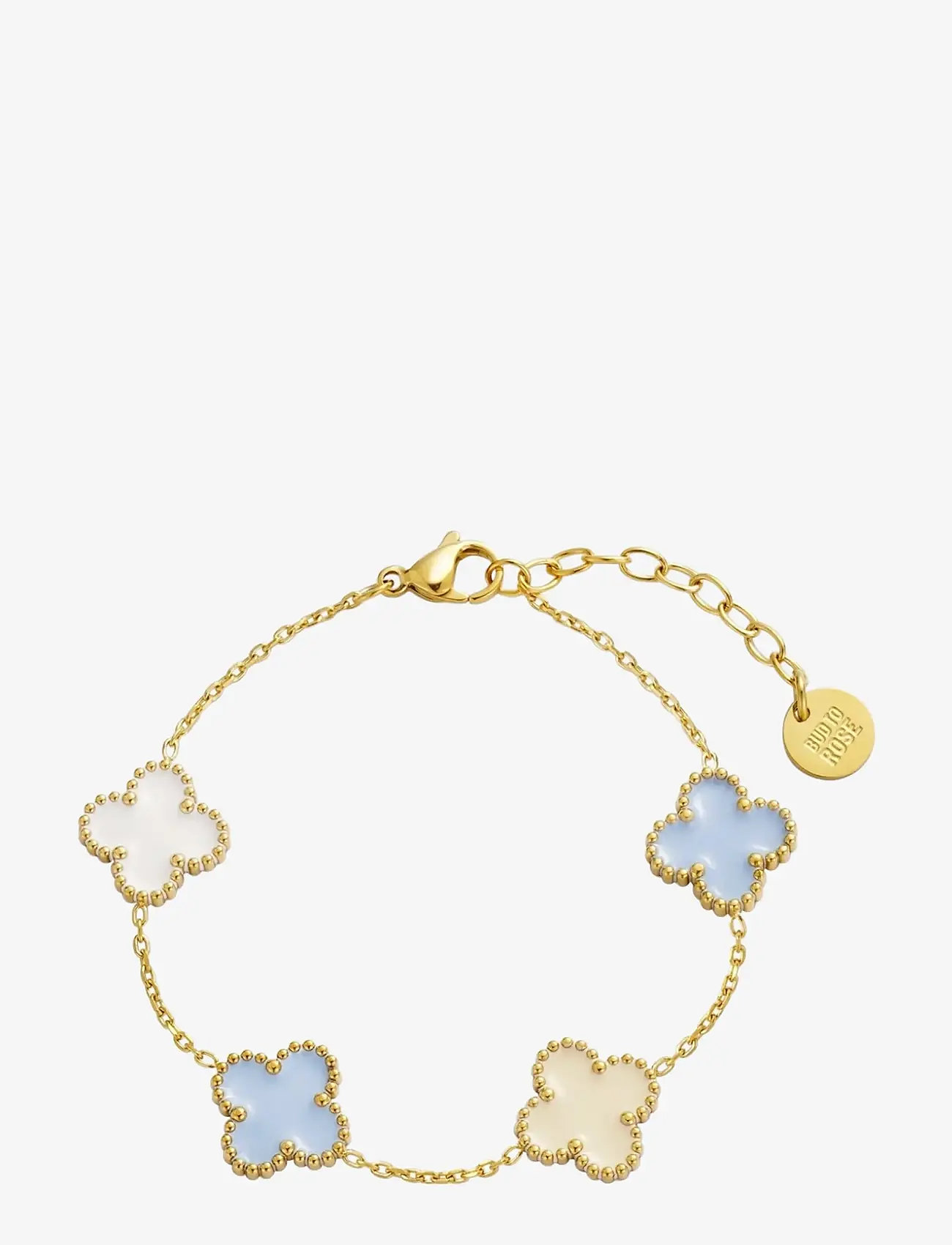 Bud to rose - Clover Mix Bracelet Blue/Gold - chain bracelets - blue/gold - 1