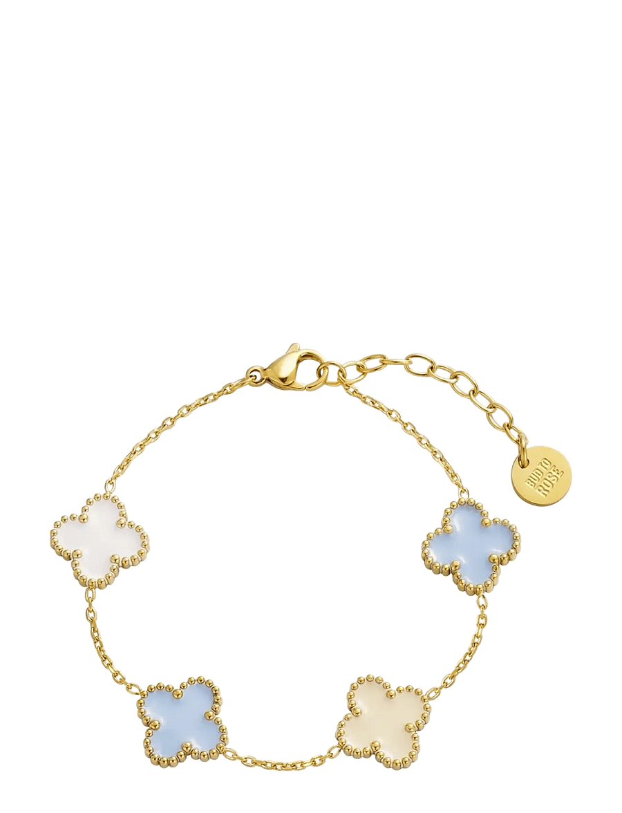 Bud To Rose - Clover Mix Bracelet Blue/Gold - blue/gold - 1