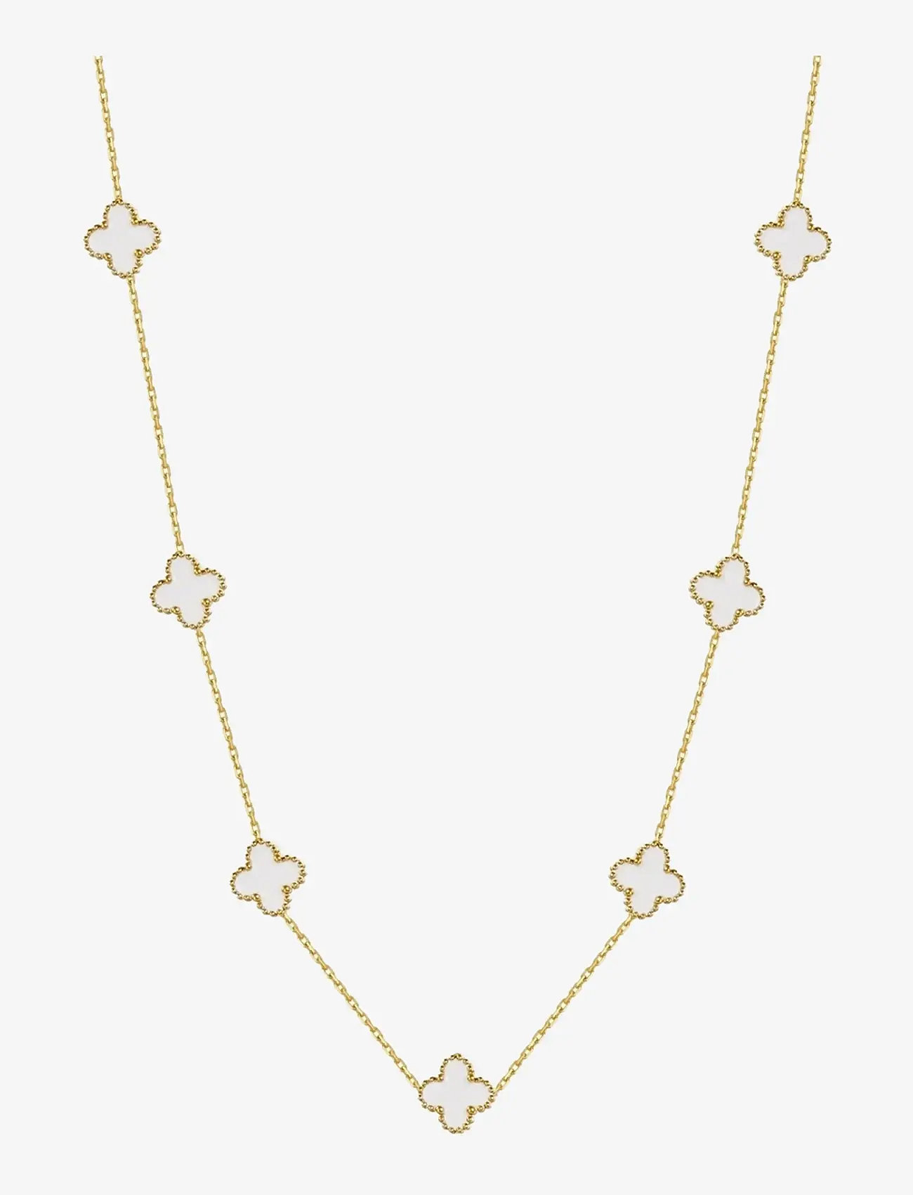 Bud to rose - Clover Multi Necklace White/Gold - halsketten - white/gold - 1