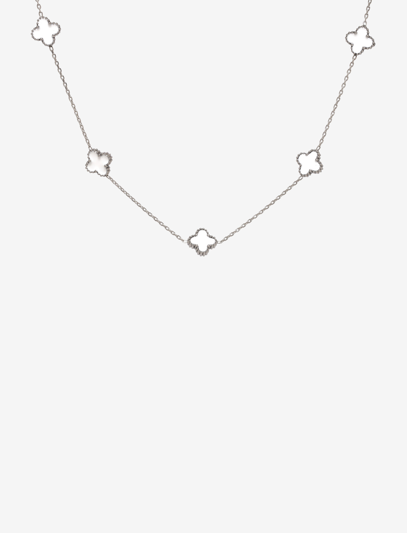 Bud to rose - Clover Multi Necklace White/Gold - halskæder - white/silver - 1