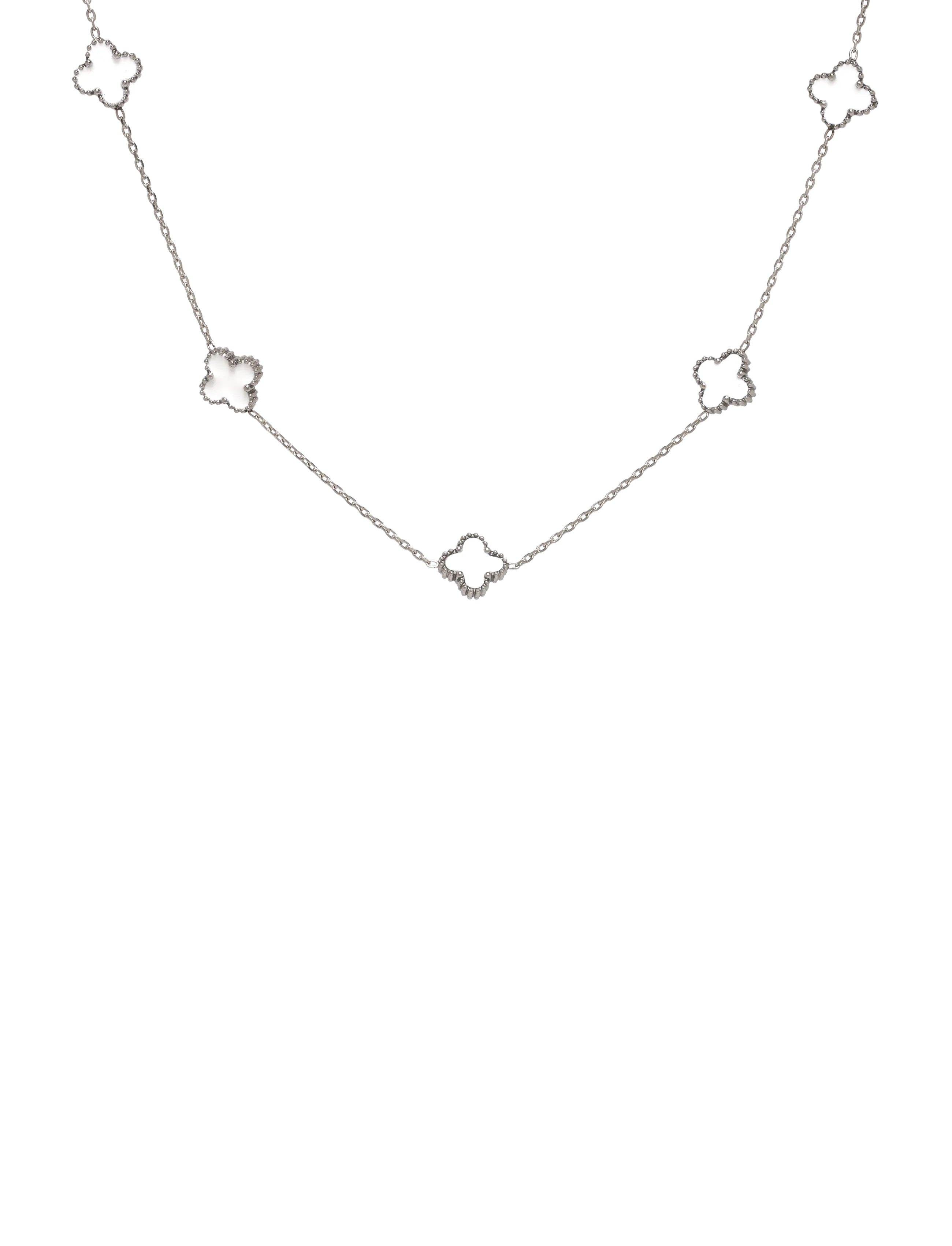 Bud to rose Clover Multi Necklace White/Silver - Jewellery - WHITE/SILVER / silver