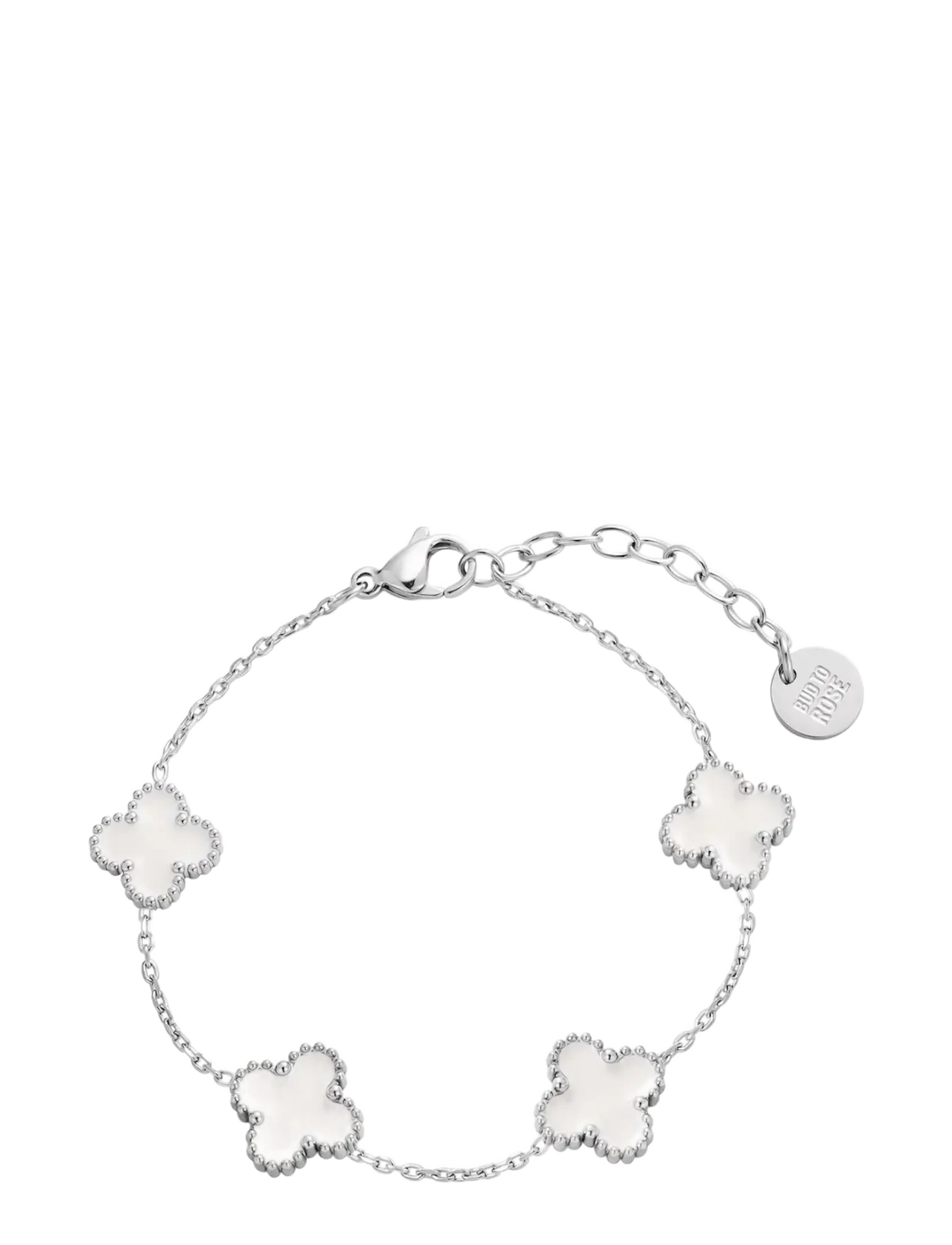 Bud to rose Clover Multi Bracelet White/Silver - Festtøj - WHITE/SILVER / silver