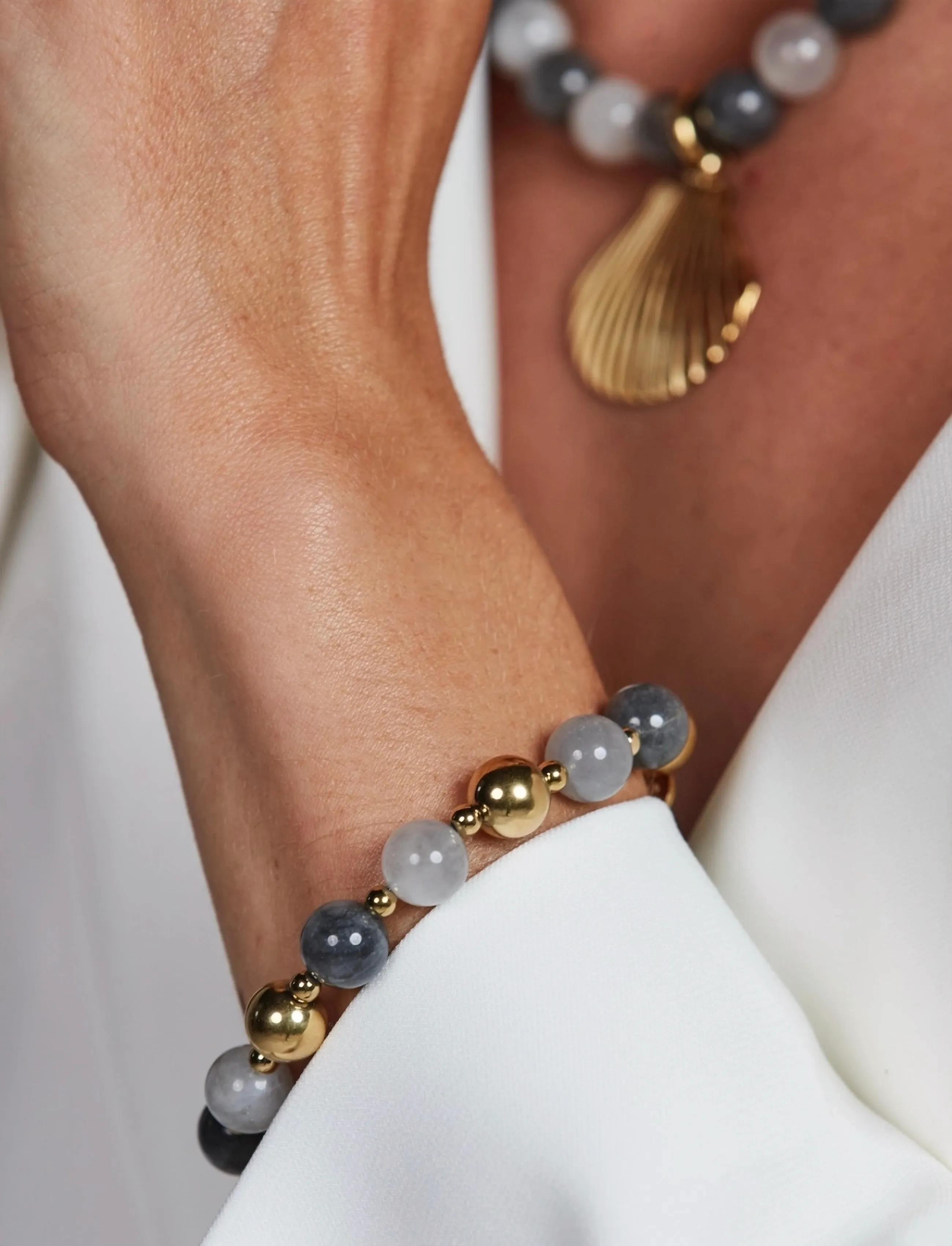 Bud To Rose - Kelly Bracelet Grey/Gold - armbånd - grey/gold - 1