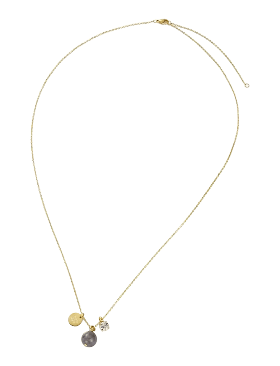 Bud To Rose - Kelly Long Necklace Grey/Gold - halsketten - gold - 1