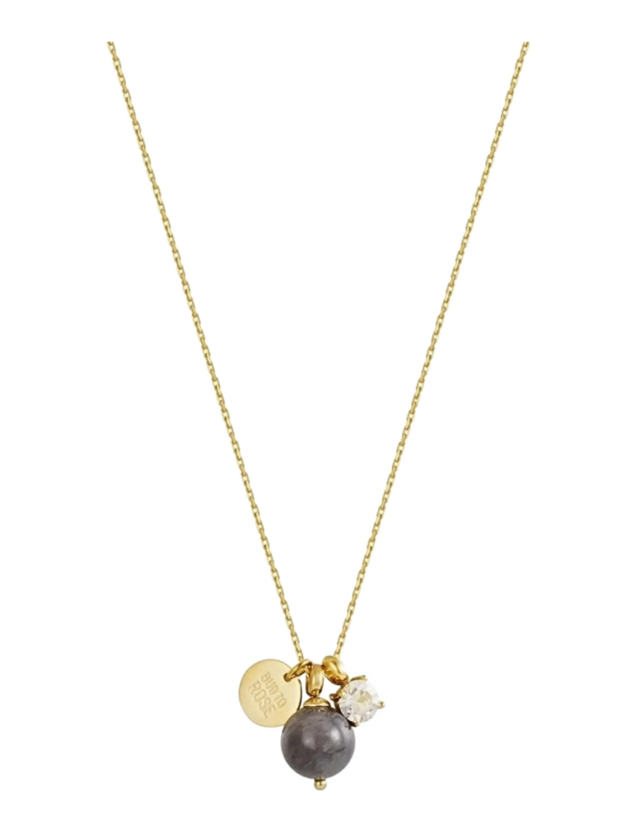 Bud To Rose - Kelly Long Necklace Grey/Gold - halsketten - gold - 2