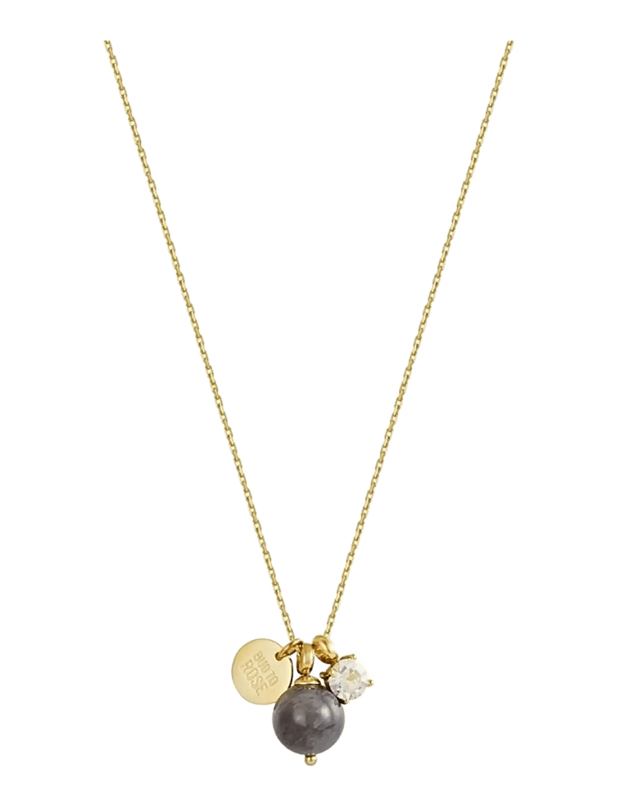 Bud To Rose - Kelly Long Necklace Grey/Gold - halsketten - gold - 2