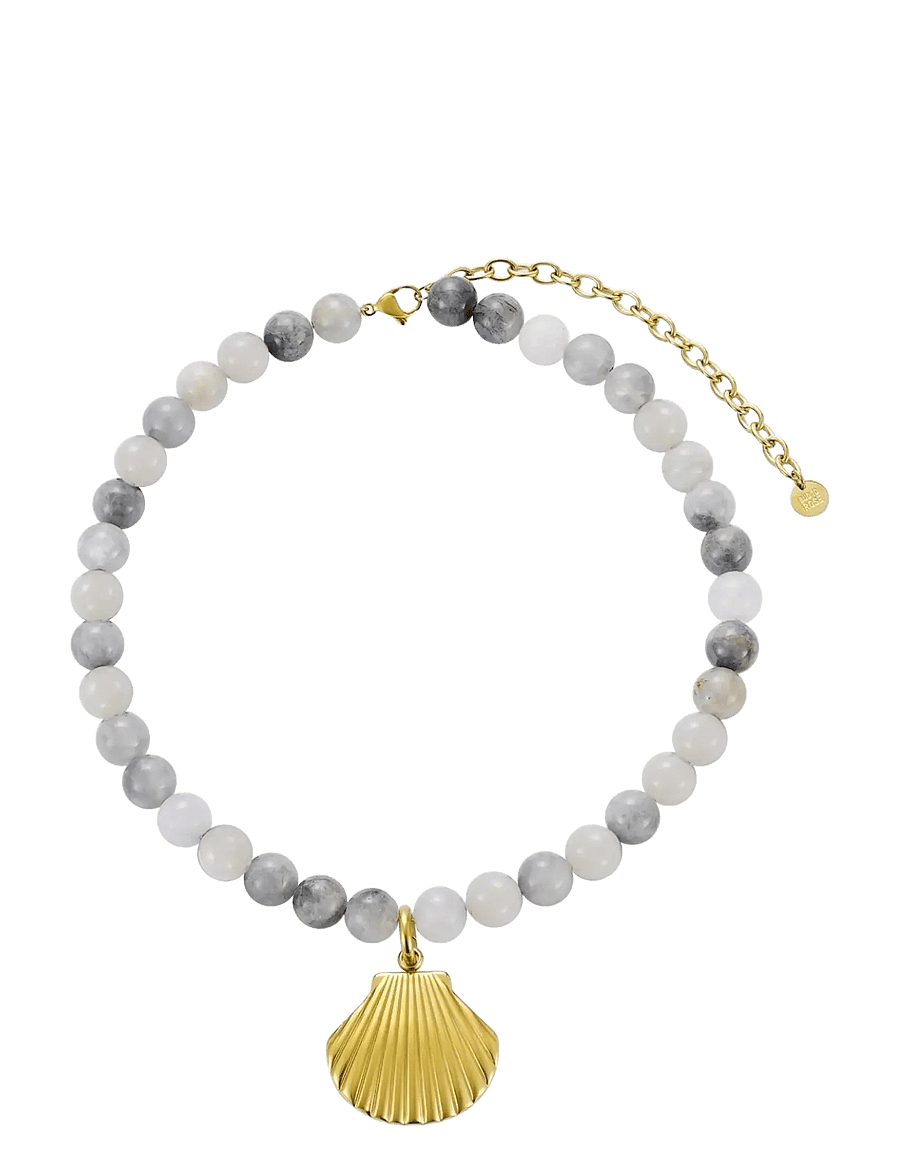 Bud To Rose - Marbella Necklace Brown/Gold - kettingen - grey/gold - 0