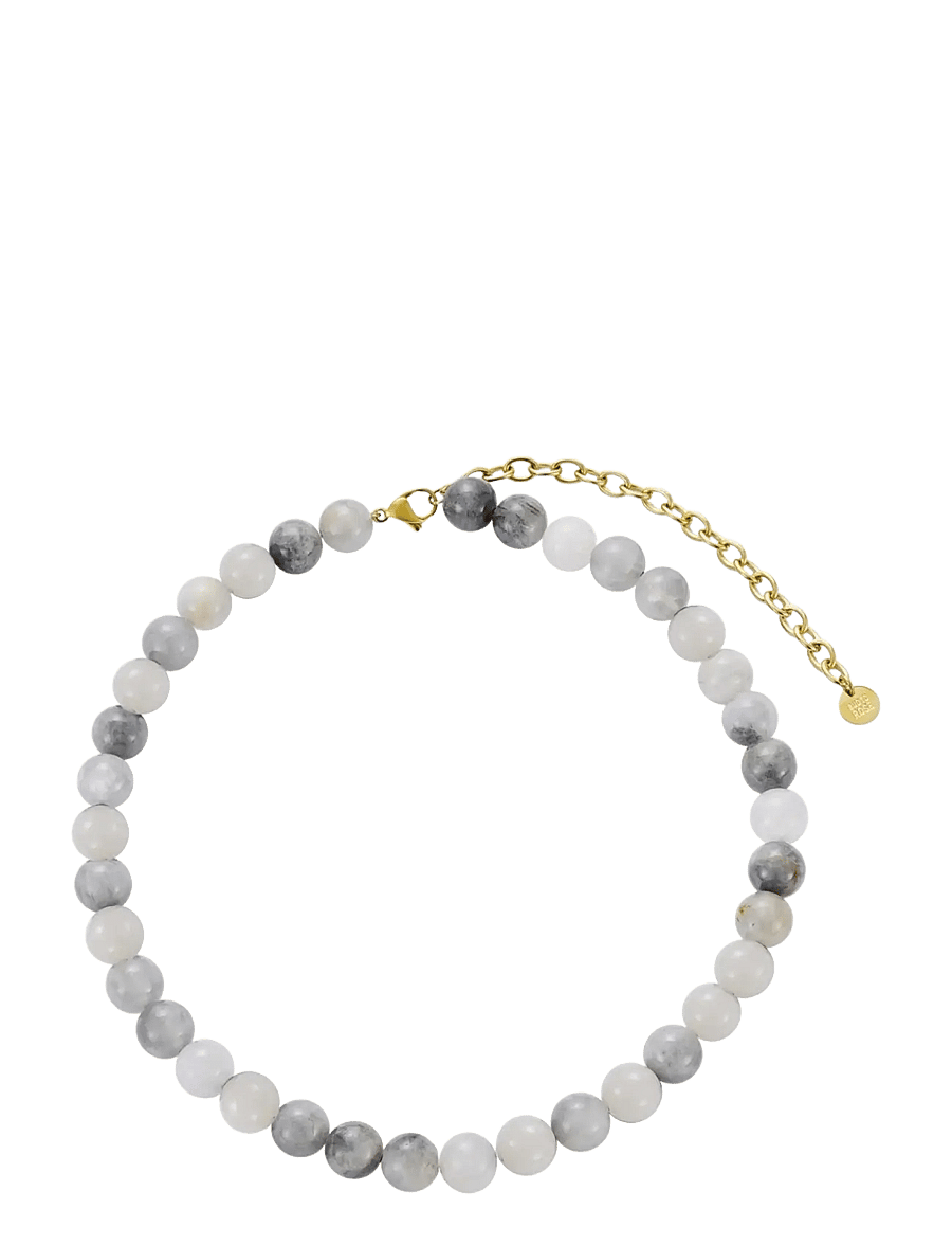 Bud To Rose - Marbella Necklace Brown/Gold - kettingen - grey/gold - 1