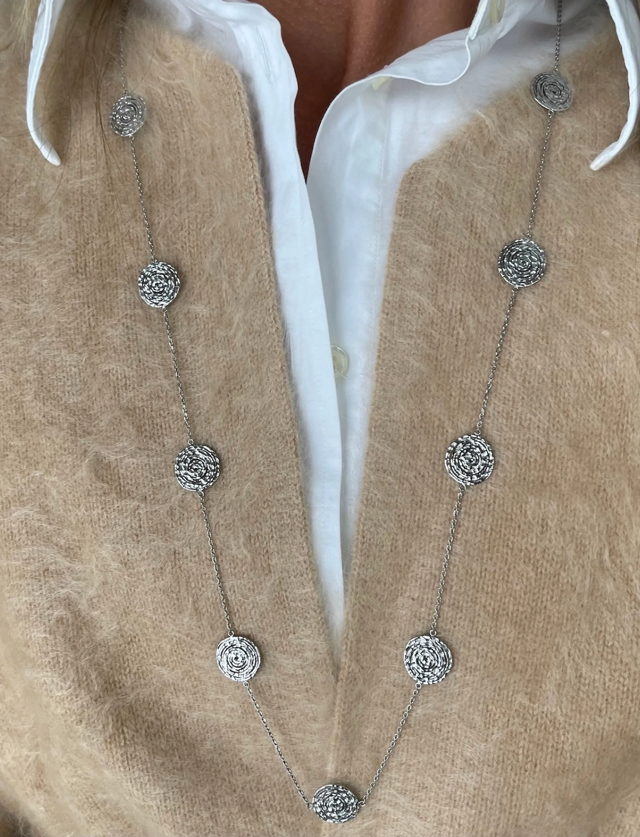 Bud To Rose Ray Multi Long Necklace Silber, Damen, Lange Rosen Kette, Silber, Gr.ONE SIZE