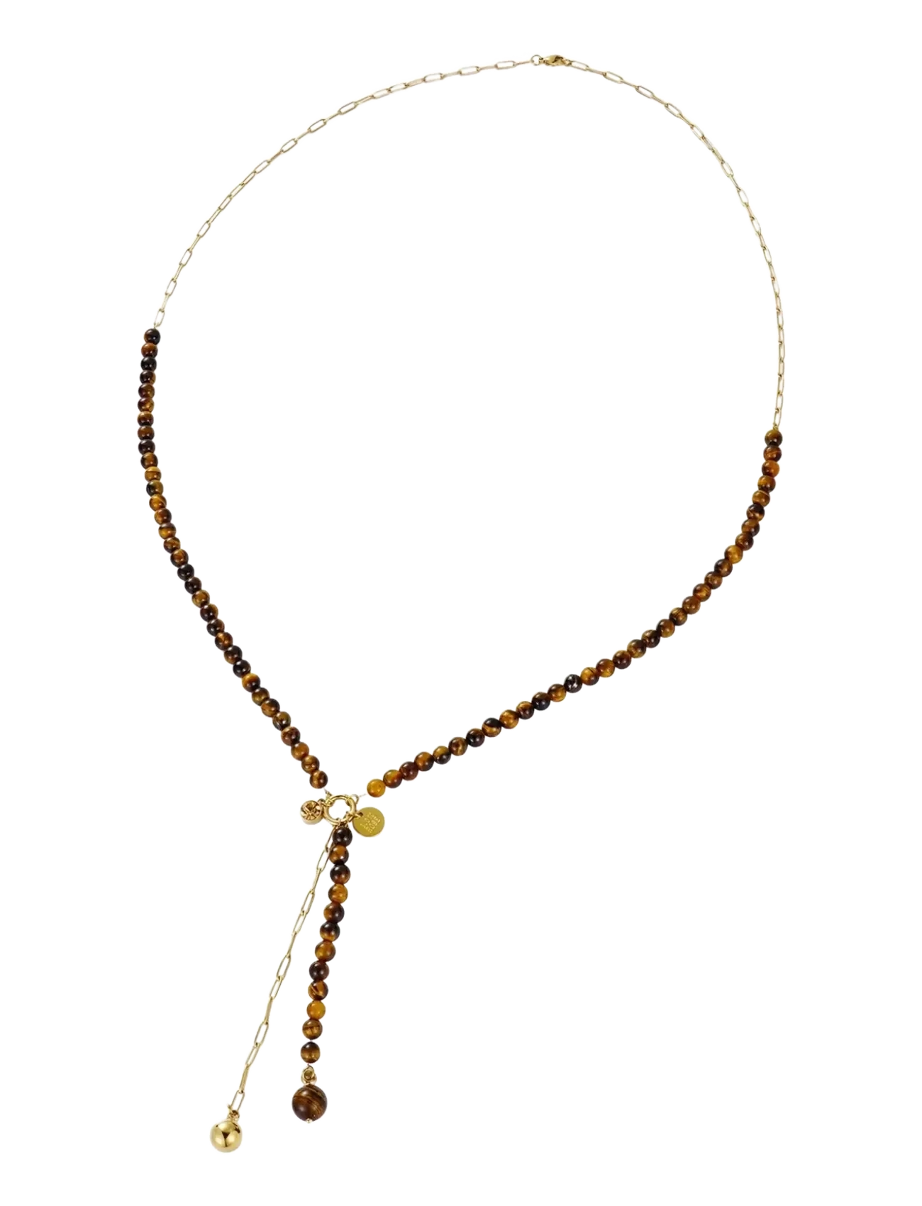 Bud to rose Beverly Long Necklace Brown/Gold - Statement-Ketten - BROWN/GOLD / brown