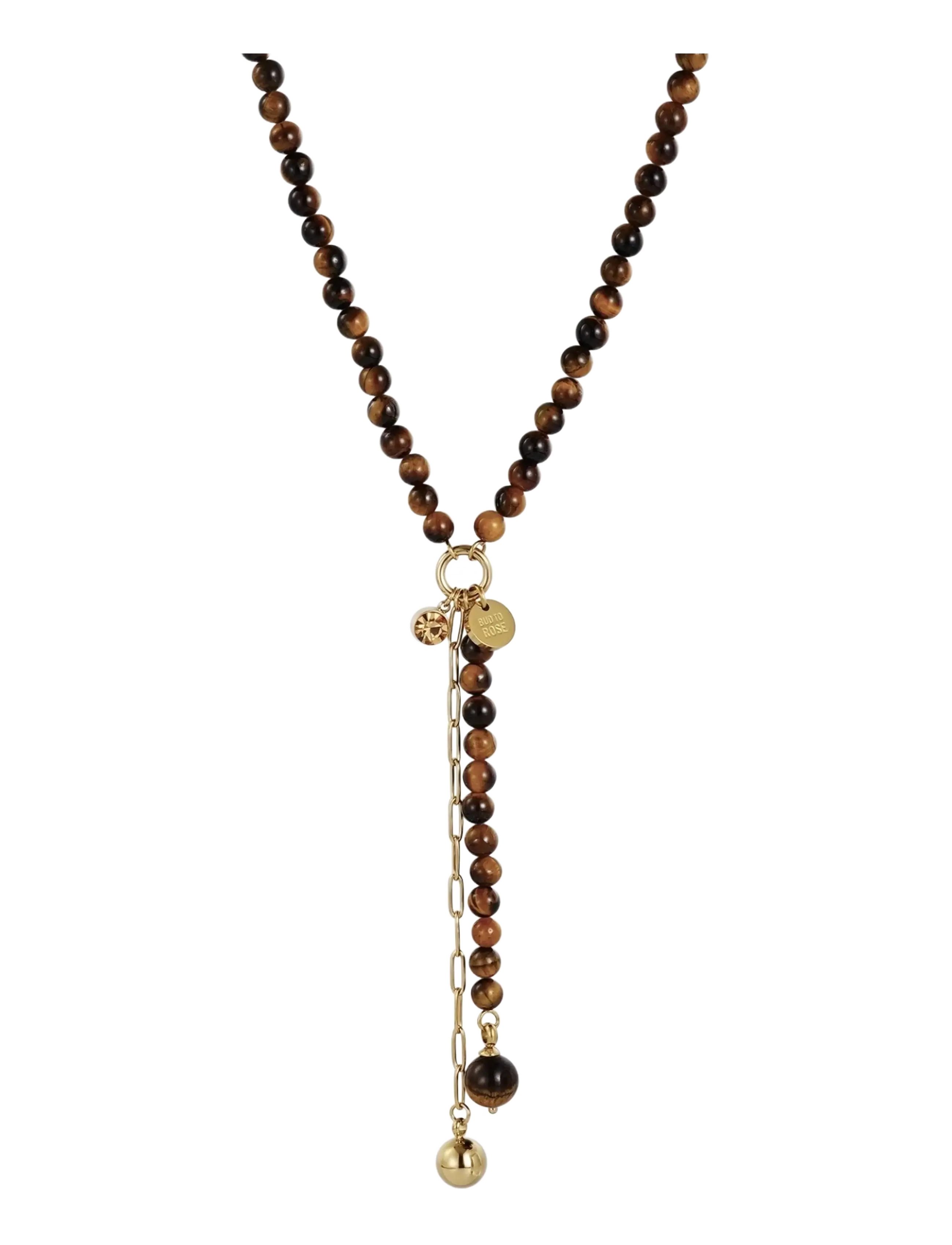 Bud to rose Beverly Long Necklace Brown/Gold - Kampagne - BROWN/GOLD / brown