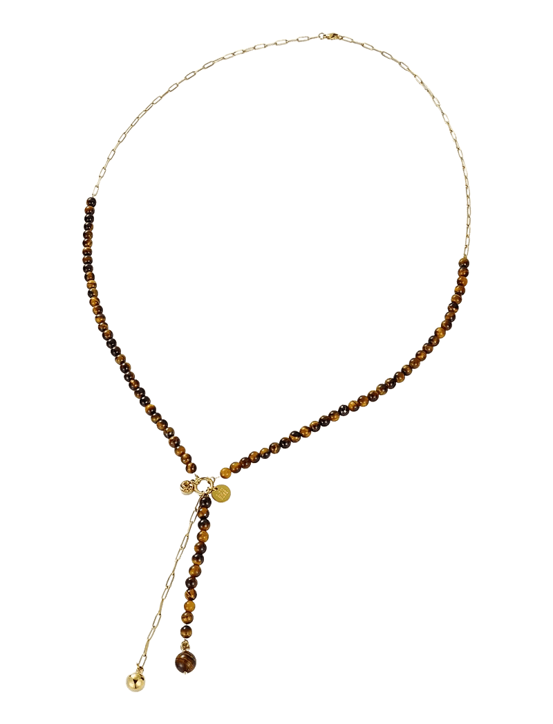 Bud to rose - Beverly Long Necklace Brown/Gold - statement-ketten - brown/gold - 1