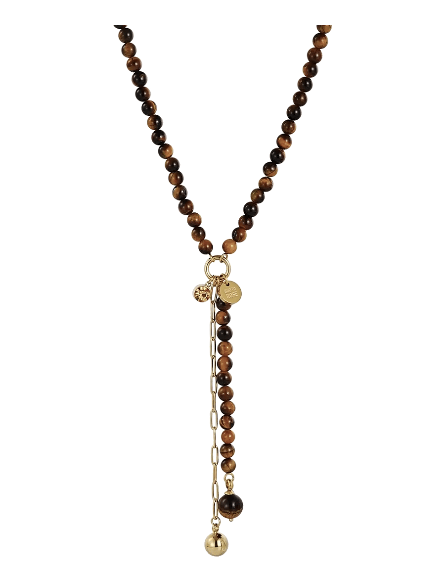 Bud To Rose - Beverly Long Necklace Brown/Gold - brown/gold - 1