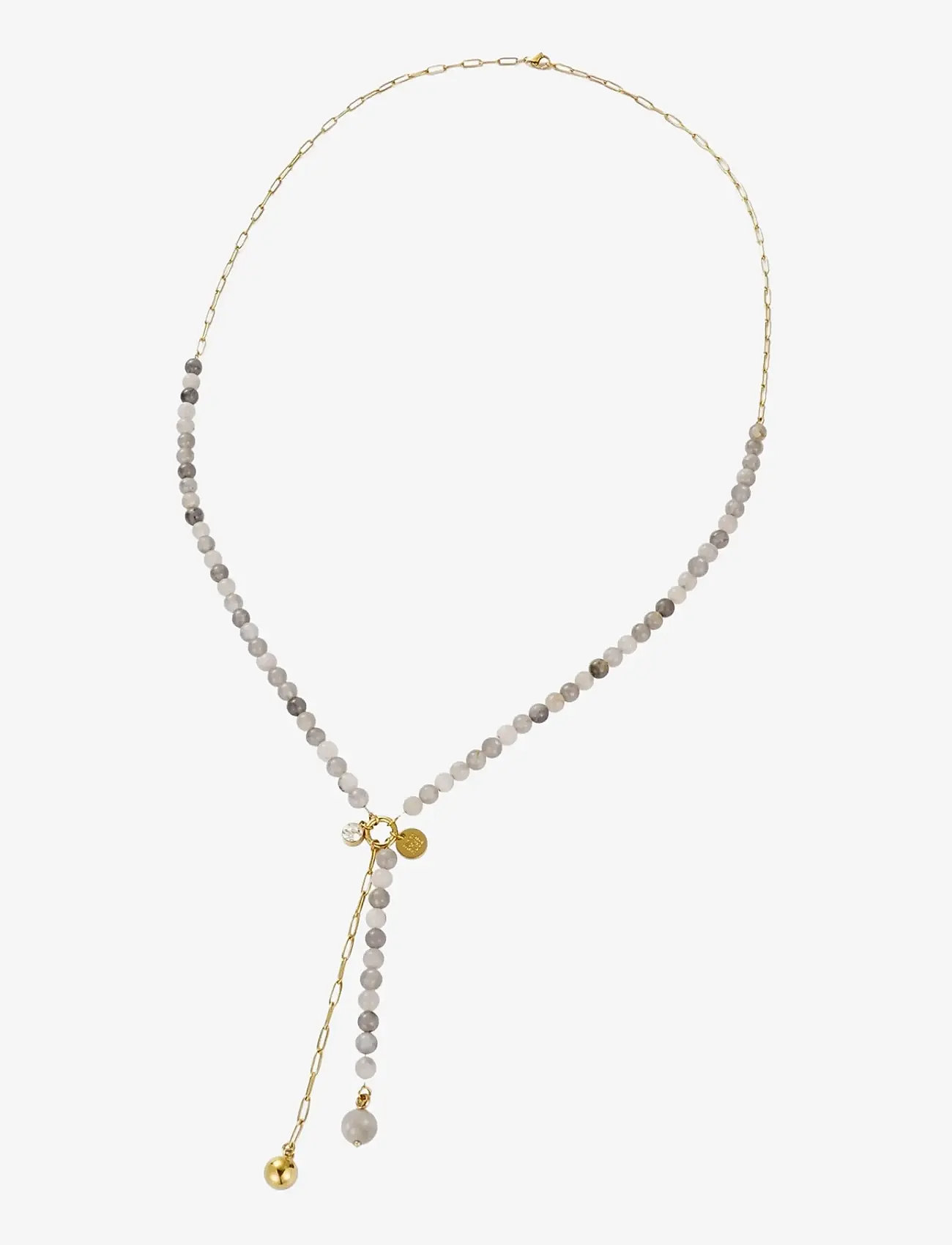 Bud to rose - Beverly Long Necklace Grey/Gold - statement-ketten - grey/gold - 1