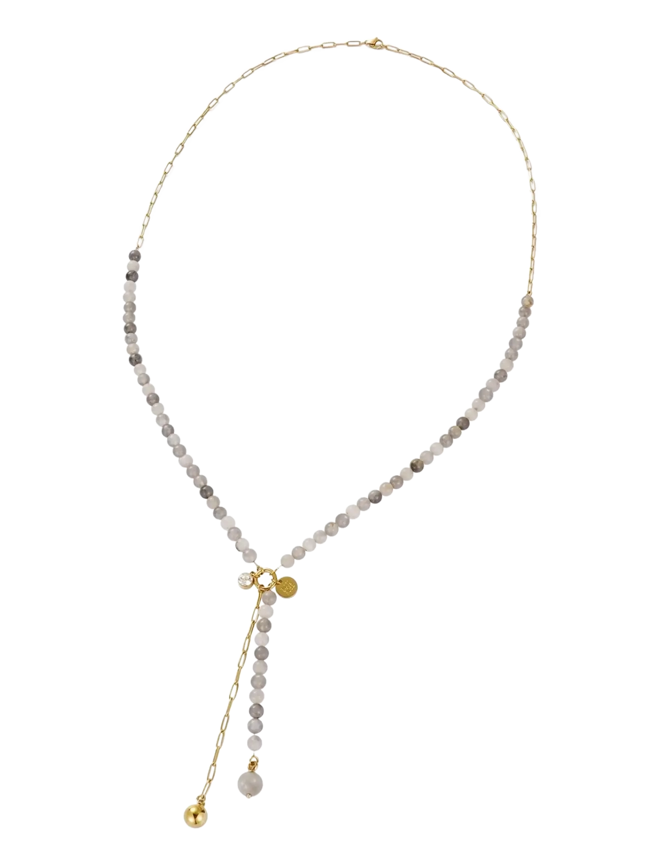 Bud to rose Beverly Long Necklace Grey/Gold - Officewear - GREY/GOLD / grey