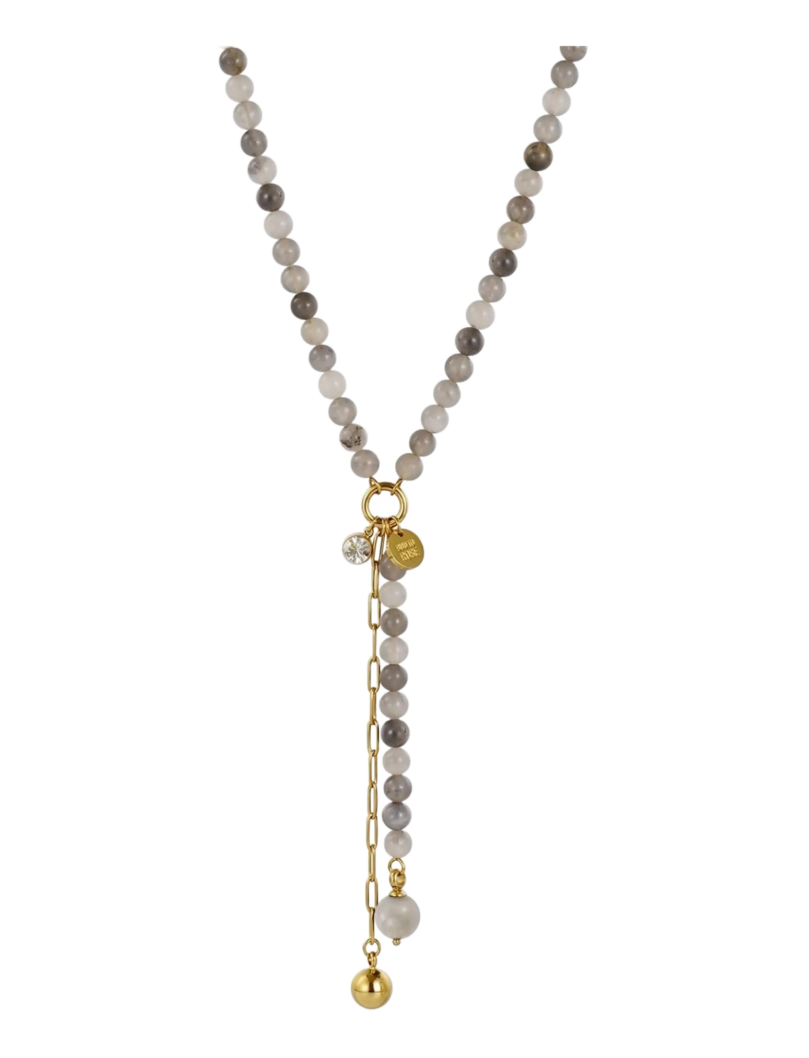 Bud to rose Beverly Long Necklace Grey/Gold - Kampagne - GREY/GOLD / grey