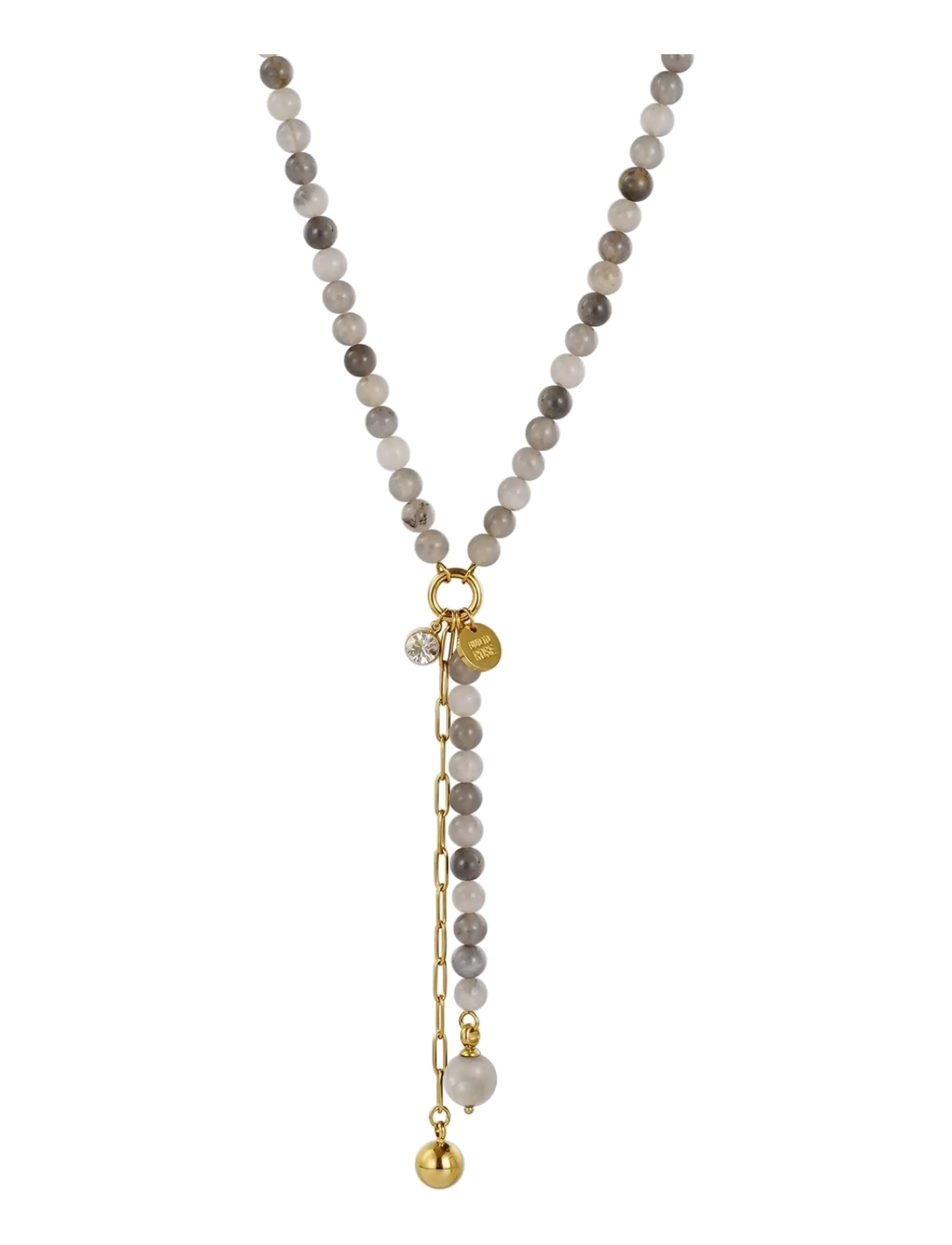 Bud To Rose - Beverly Long Necklace Grey/Gold - grey/gold - 1