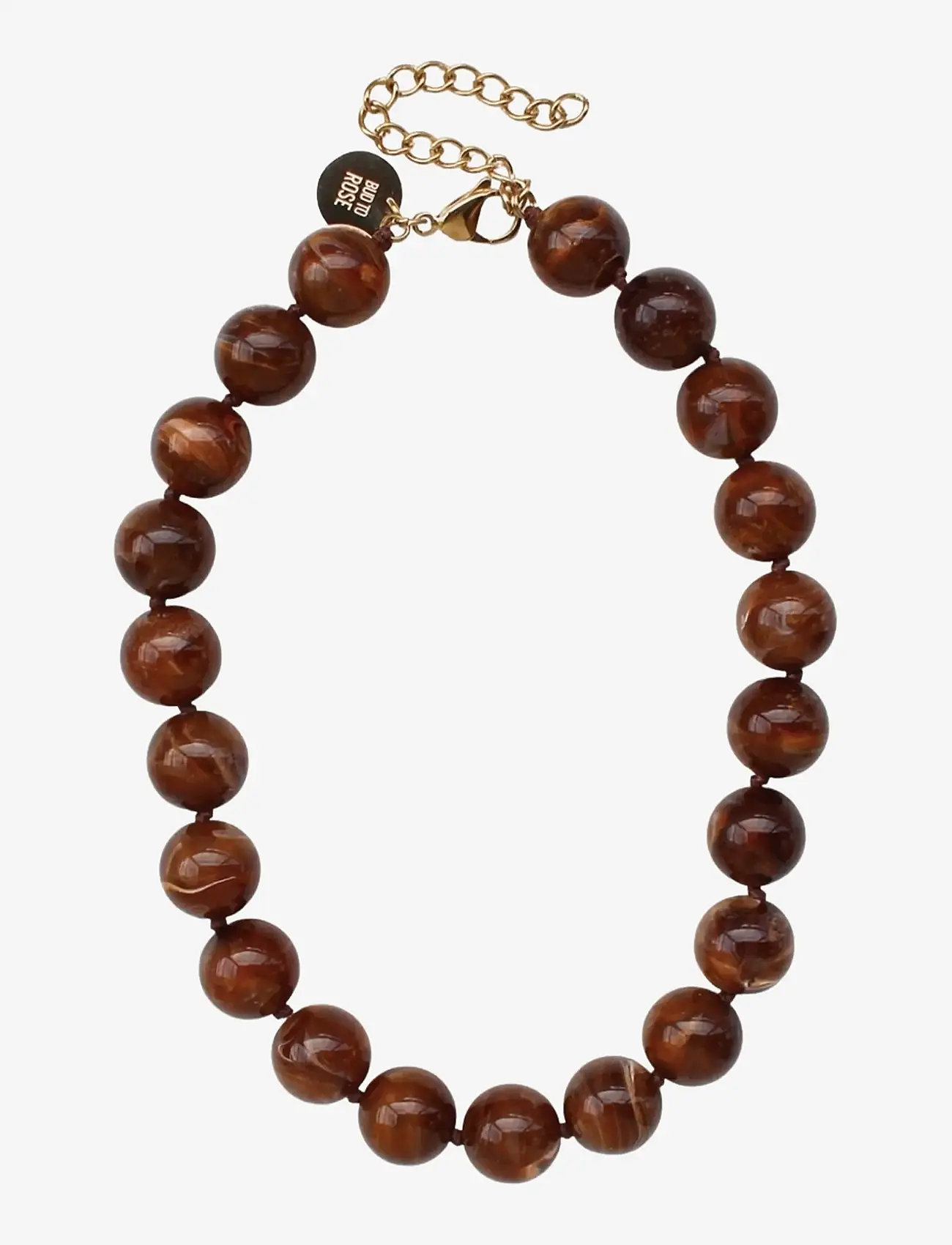 Bud to rose - Velvet Resin Necklace Brown - kaelakeed - brown - 0