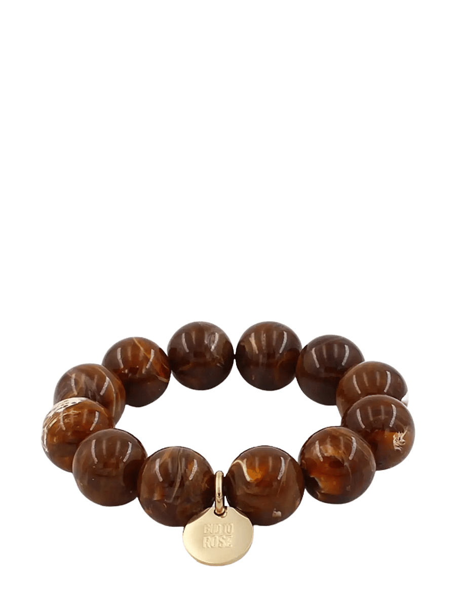 Bud To Rose - Velvet Resin Bracelet Brown - armbanden - brown - 1