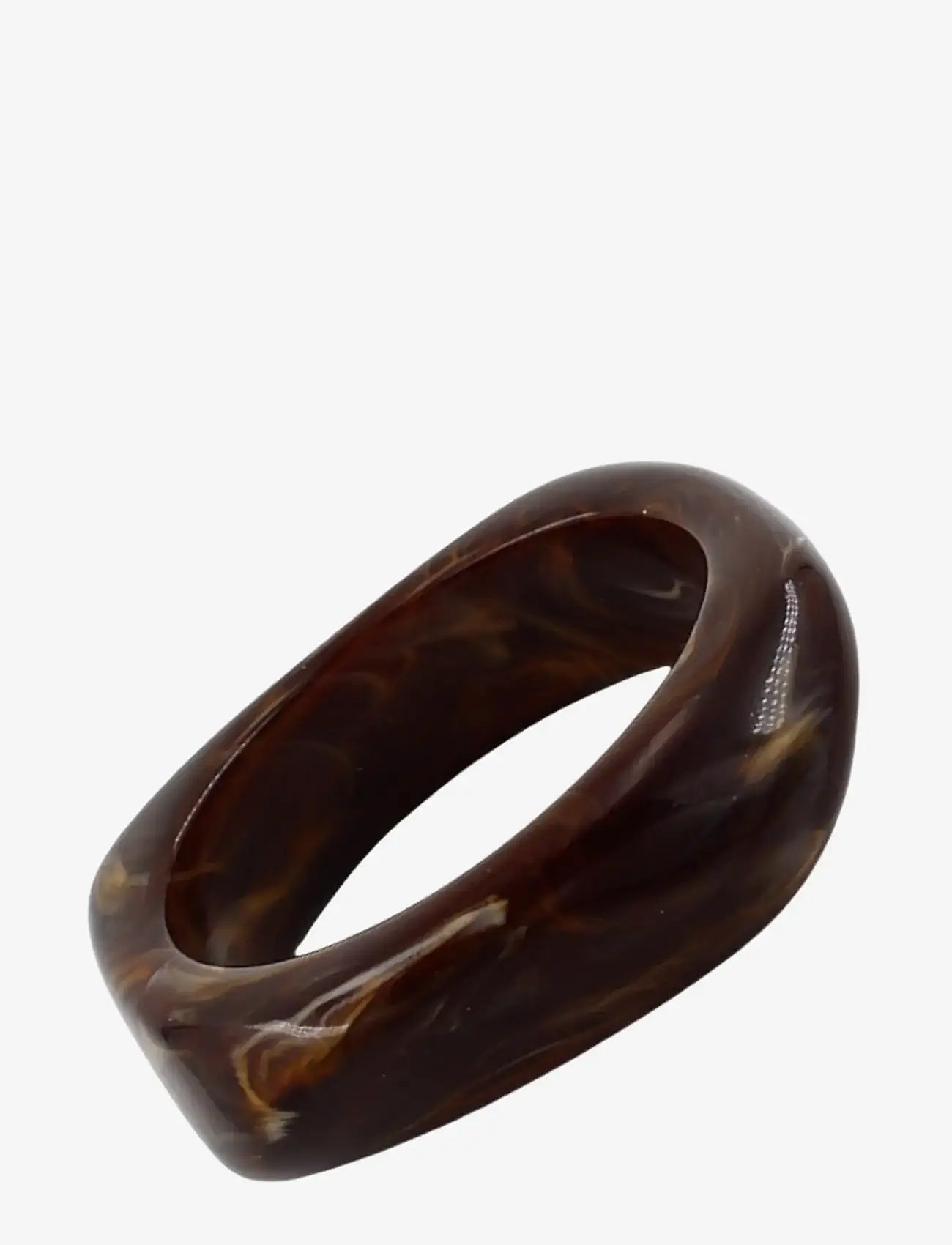 Bud to rose - Gloss Resin Bracelet Brown - armreife - brown - 1