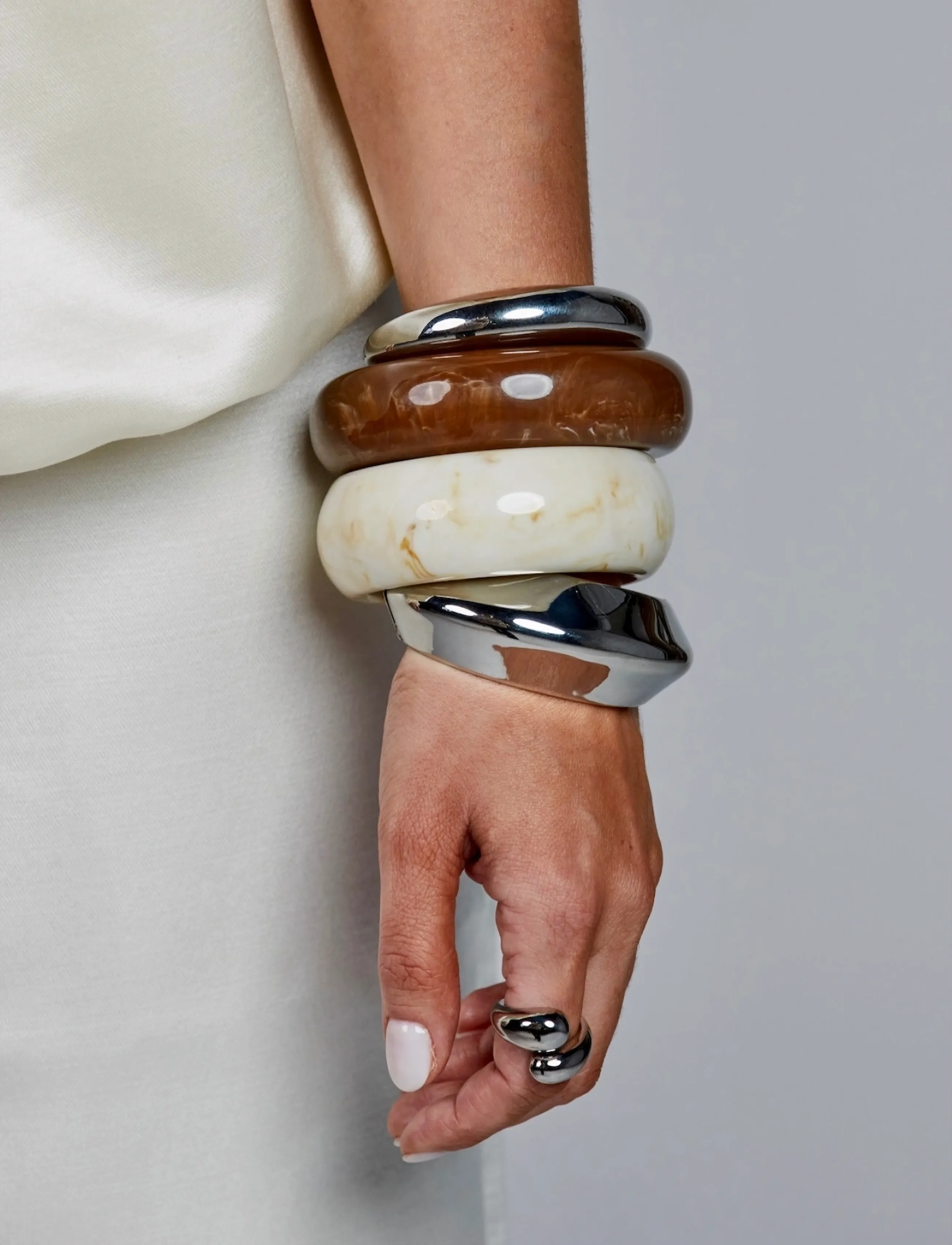 Bud To Rose Arch Bangle Gold, One Size, Silver, Armbånd > Armringe, Dame