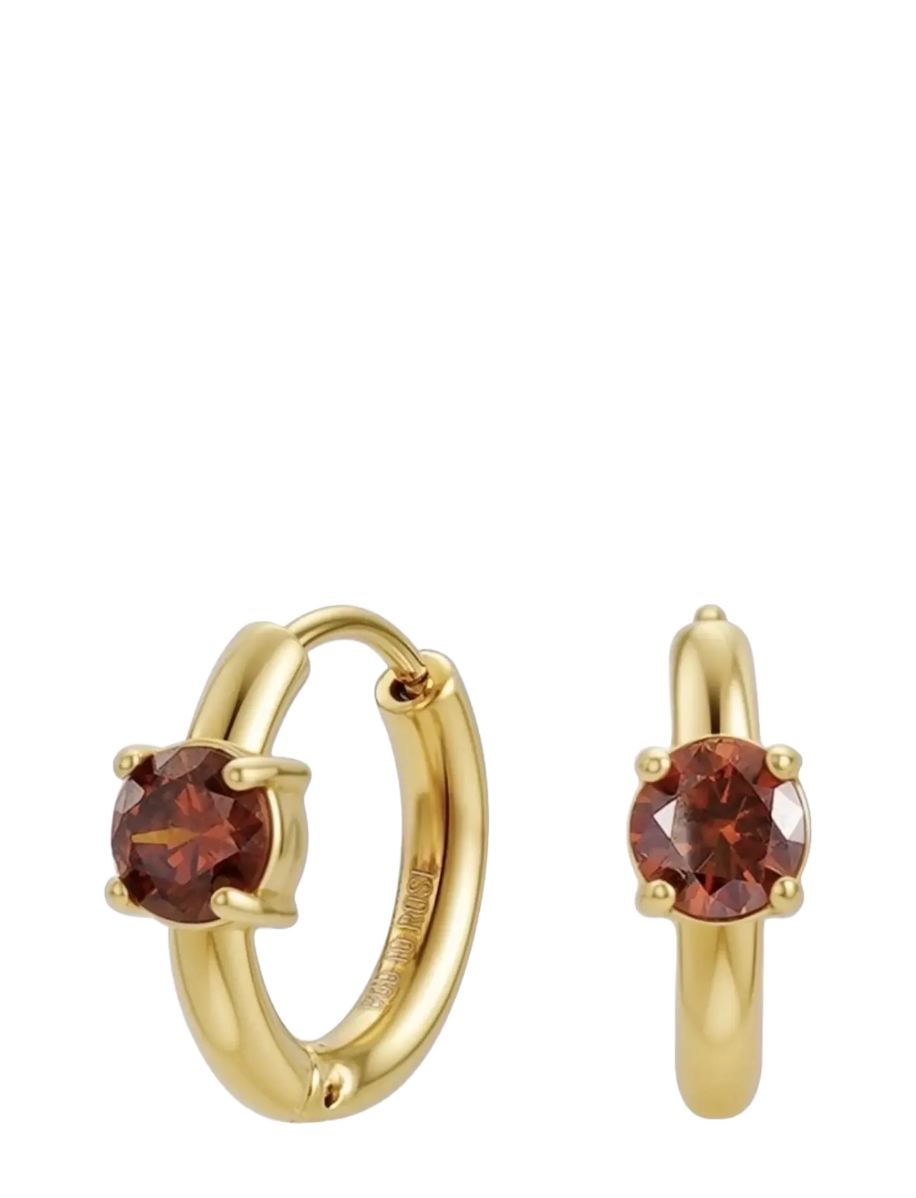 Bud to rose Ice Creole Earring Brown/Gold - Bud to Rose - BROWN/GOLD / gold