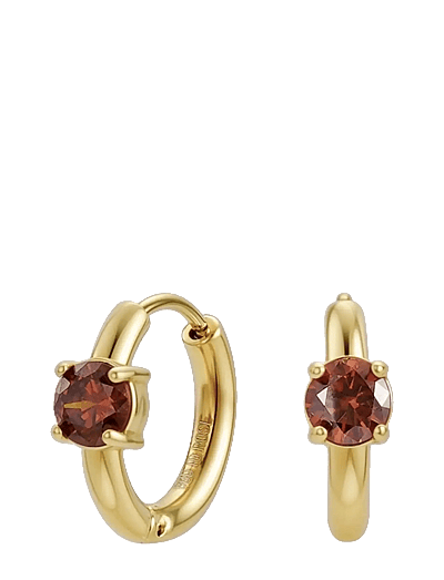 Bud To Rose Ice Creole Earring Brown/Gold - Skartgripir - BROWN/GOLD / gold