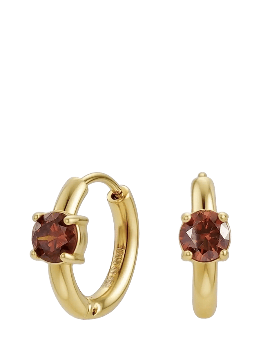 Bud To Rose - Ice Creole Earring Brown/Gold - kreolen - brown/gold - 0