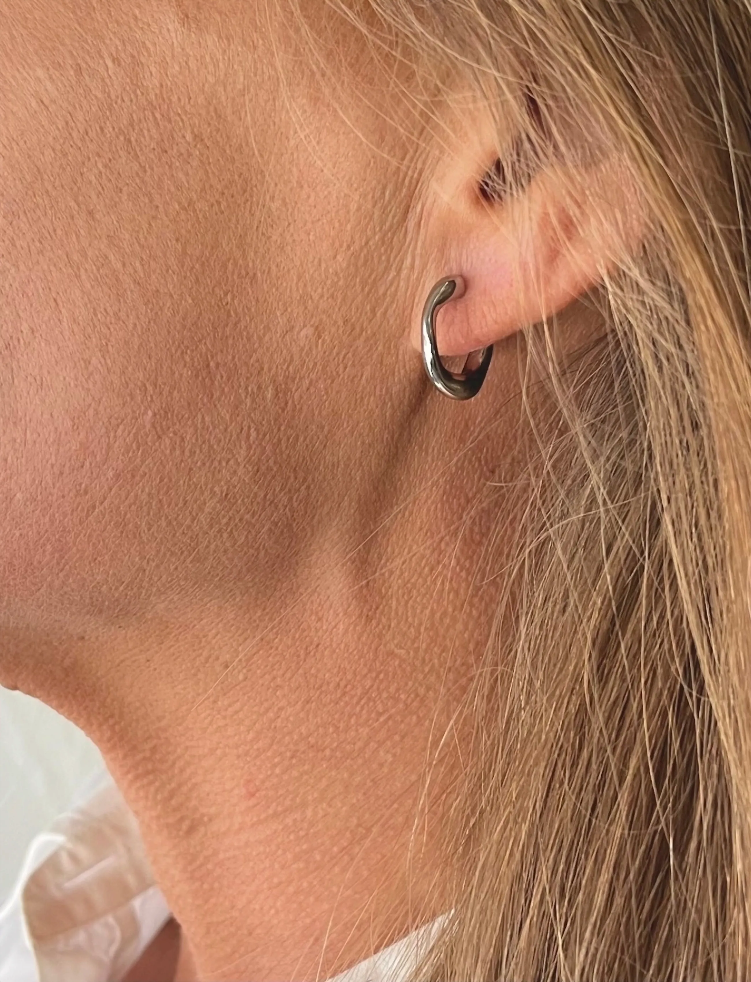 Bud To Rose - Miller Creole Earring Gold - hoops - silver - 1