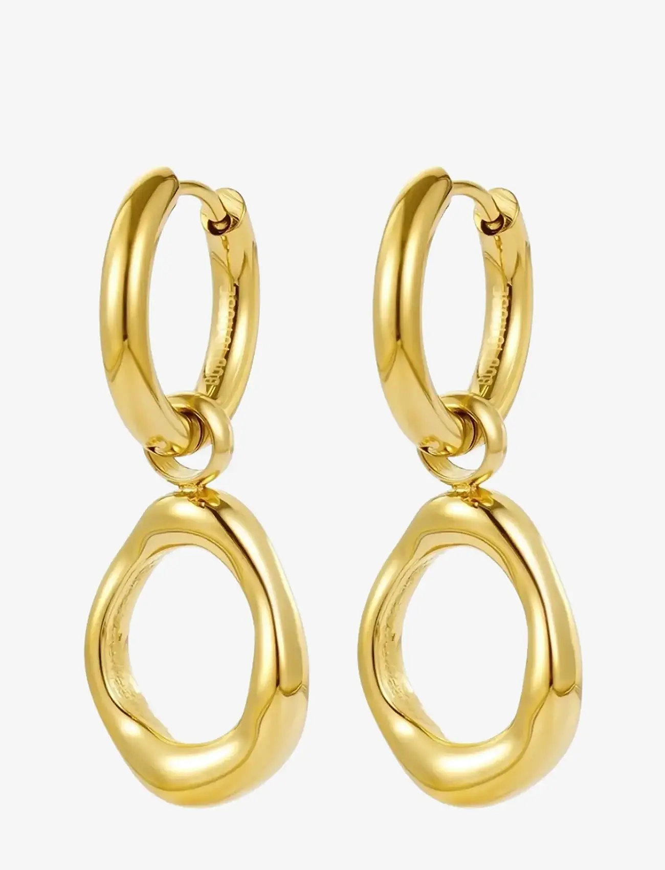 Bud to rose - Miller Hoop Earring Gold - hangandi eyrnalokkar - gold - 1