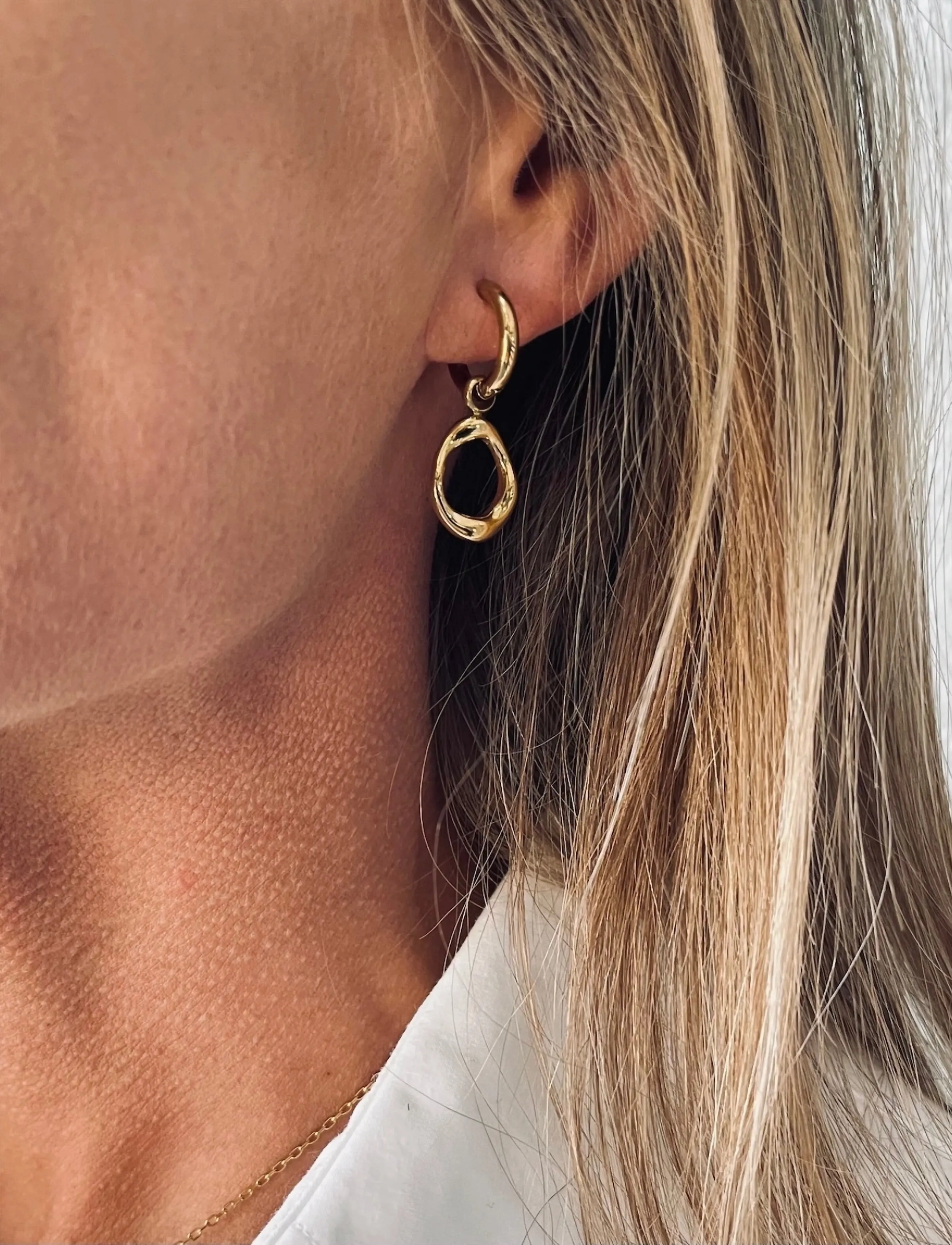Bud To Rose Miller Hoop Earring Gold, One Size, Earrings, Gold - Hoops, Frauen
