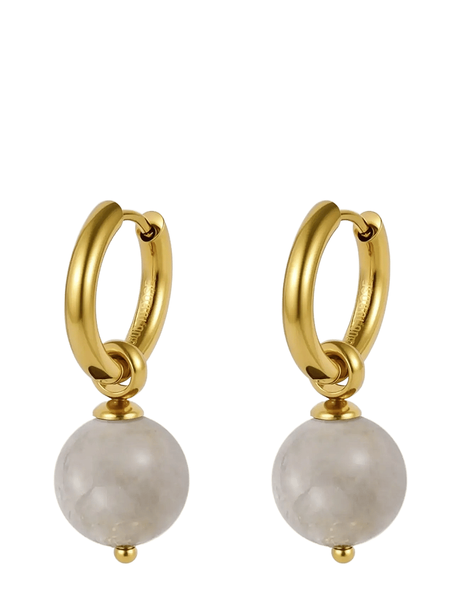 Bud To Rose - Kelly Hoop Earring Grey/Gold - kreolen - gold - 1