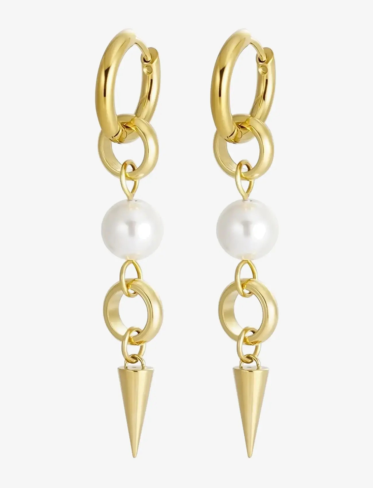 Bud to rose - Pearl Spike Earring Gold - pärlörhängen - gold - 1