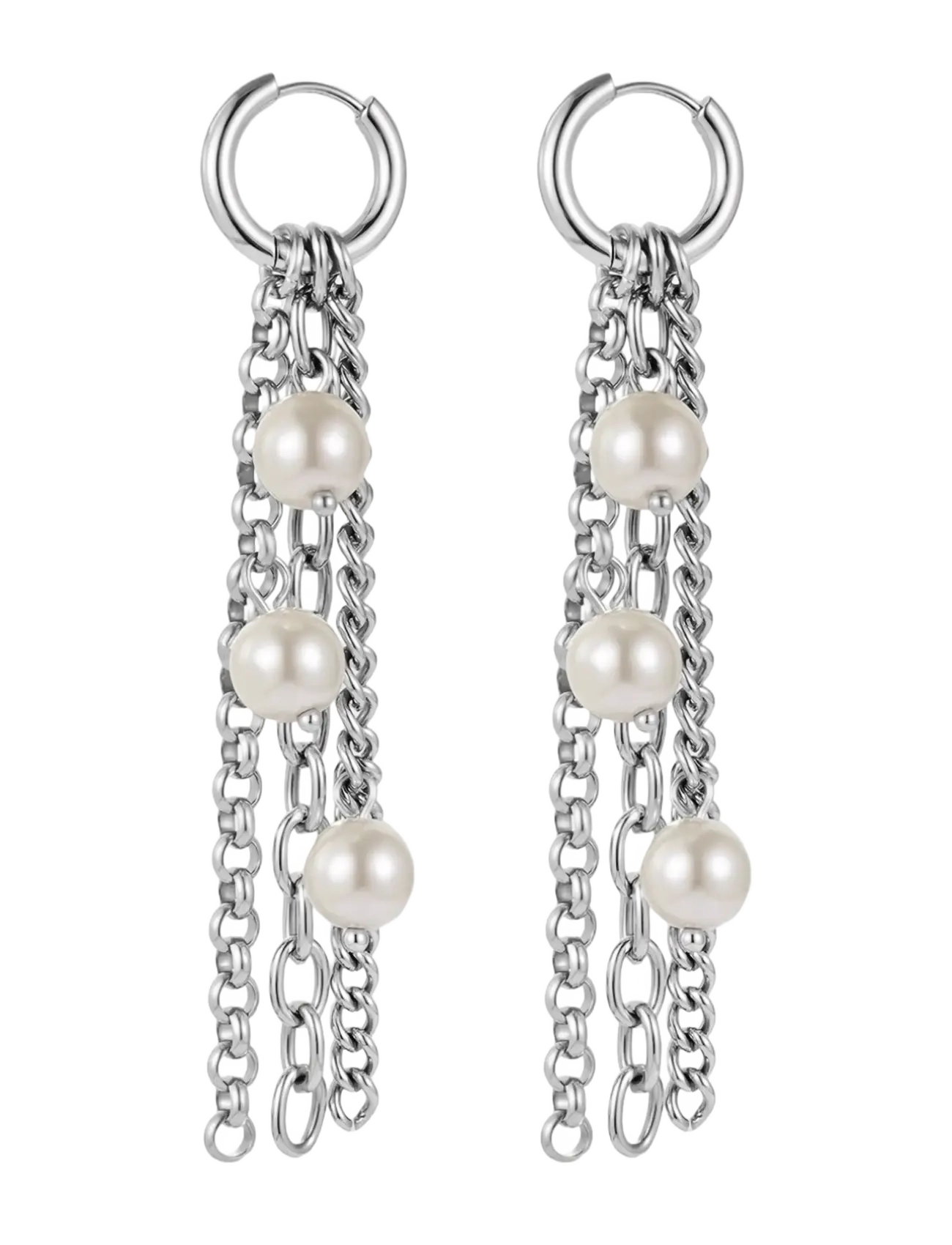 Bud to rose Paris Pearl Fringe Earring - Ohrhänger - SILVER / silver