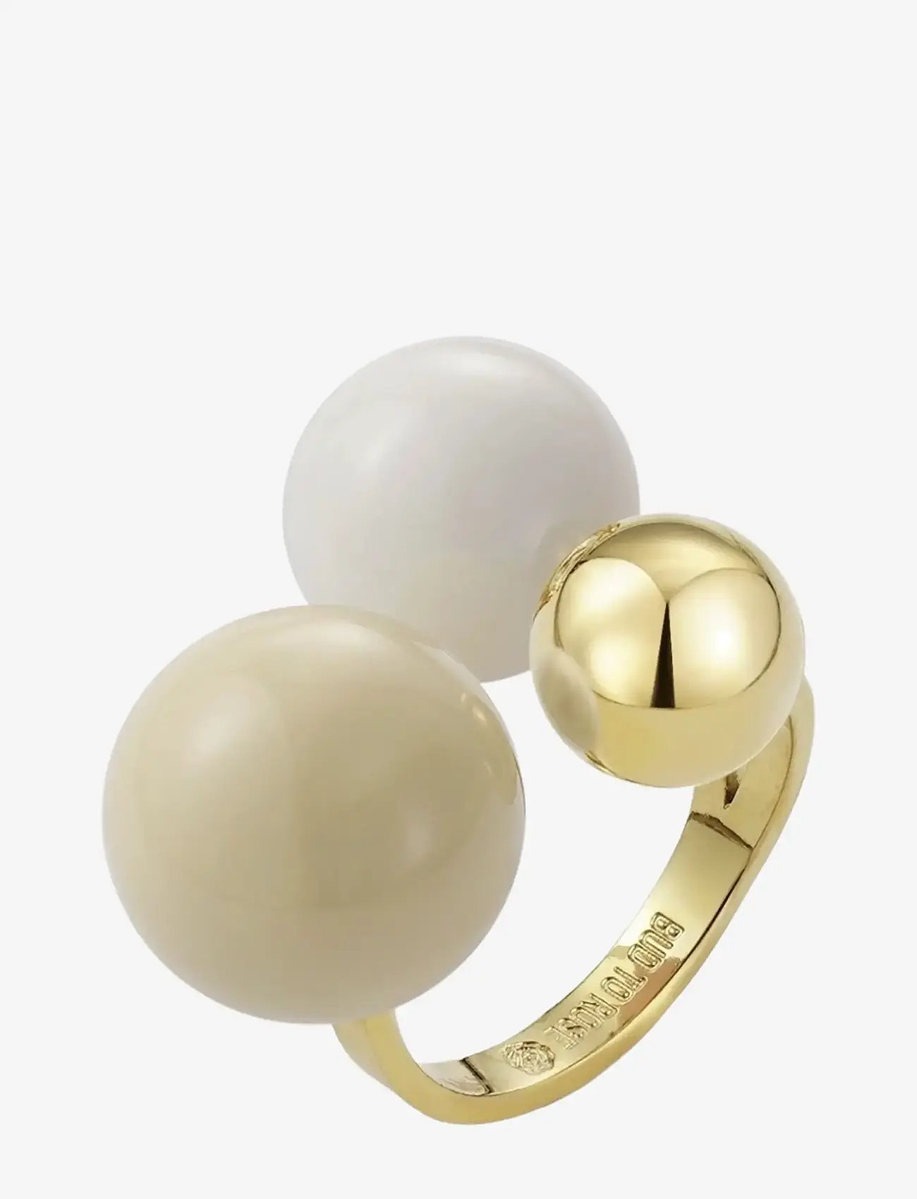 Bud to rose - Brea Enamel Large Ring Ivory/White/Gold - rings - ivory/white/gold - 0