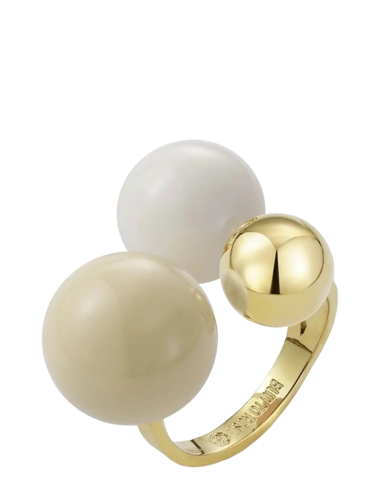 Bud to rose Brea Enamel Large Ring Ivory/White/Gold - Accessoires - IVORY/WHITE/GOLD / gold