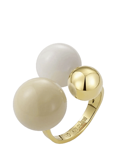 Bud To Rose Brea Enamel Large Ring Ivory/White/Gold - Skartgripir - IVORY/WHITE/GOLD / gold