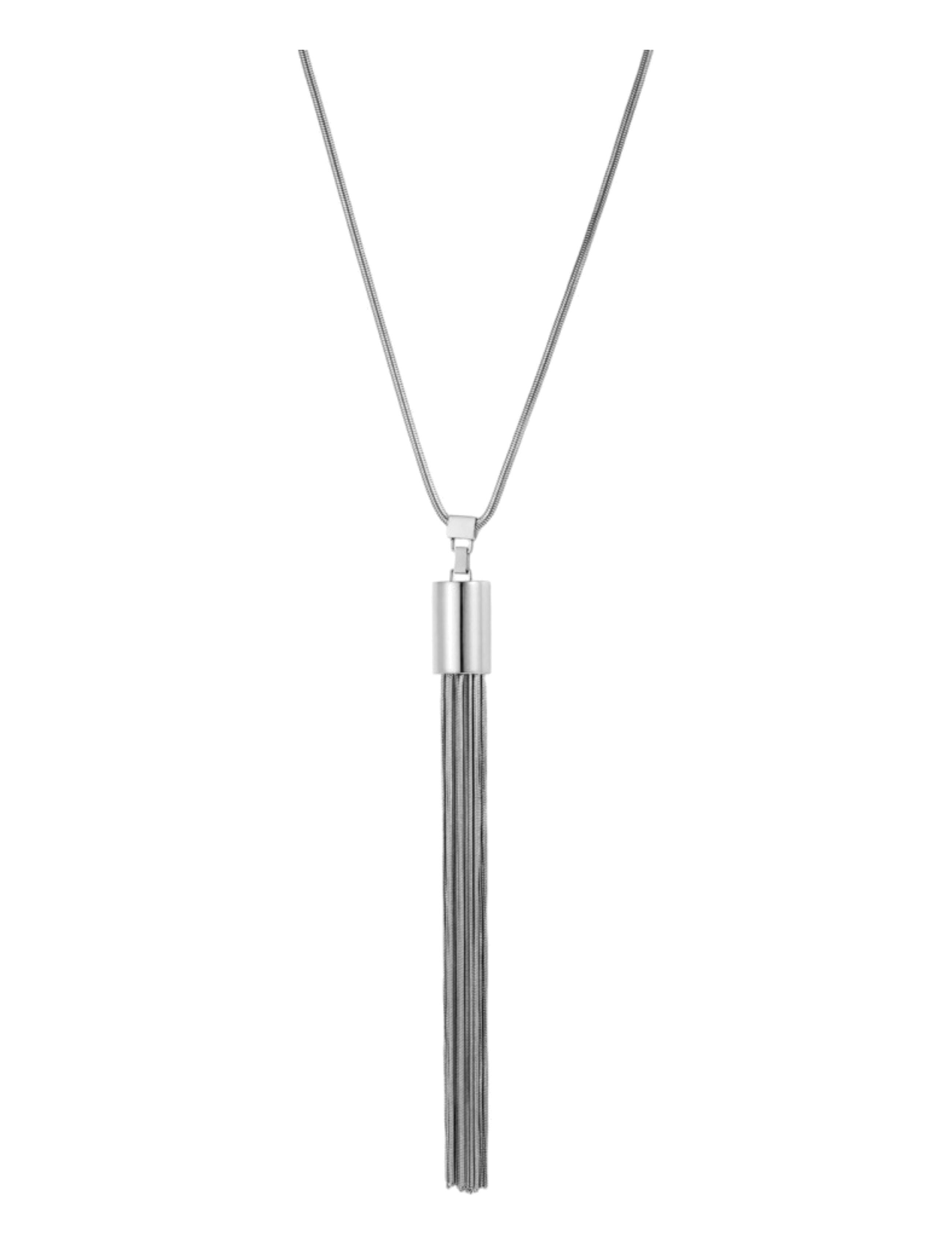 Bud To Rose Taylor Tassel Necklace Silver - Occasionwear - SILVER / silver