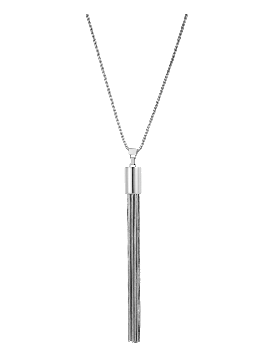 Bud To Rose - Taylor Tassel Necklace Silver - kedjehalsband - silver - 1