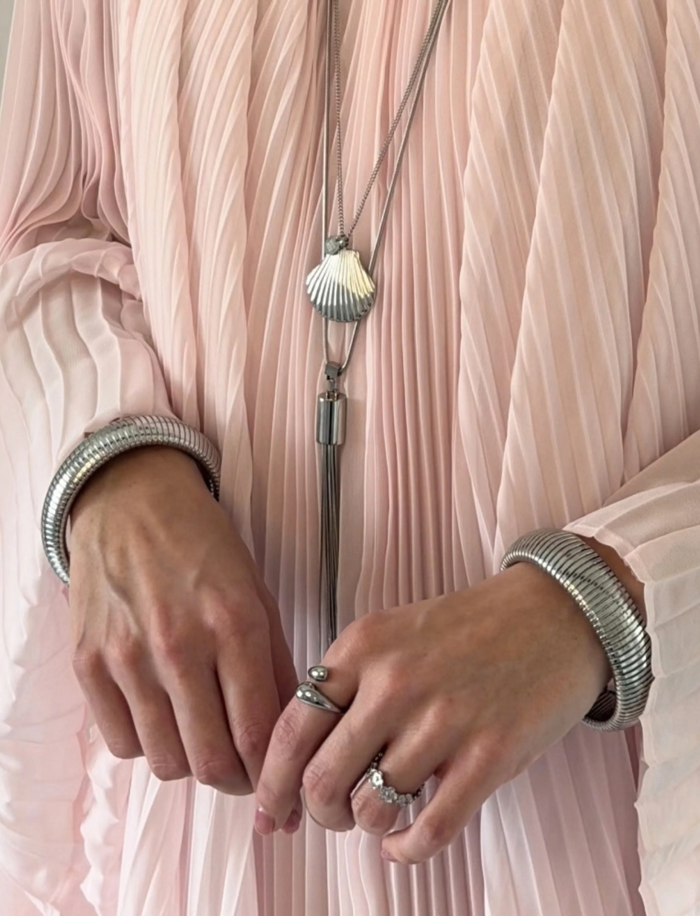 Bud To Rose - Taylor Tassel Necklace Silver - halsketten - silver - 0