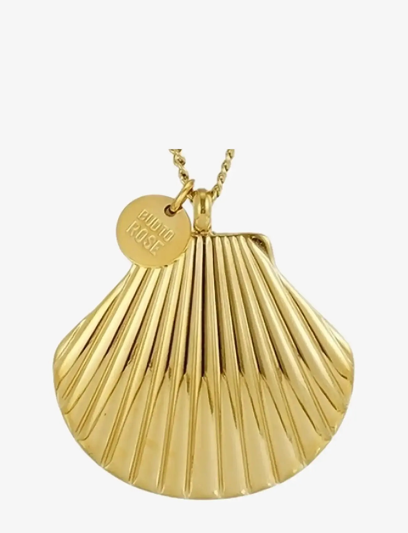 Bud to rose - Marbella Shell Long Necklace Silver - chain necklaces - gold - 1