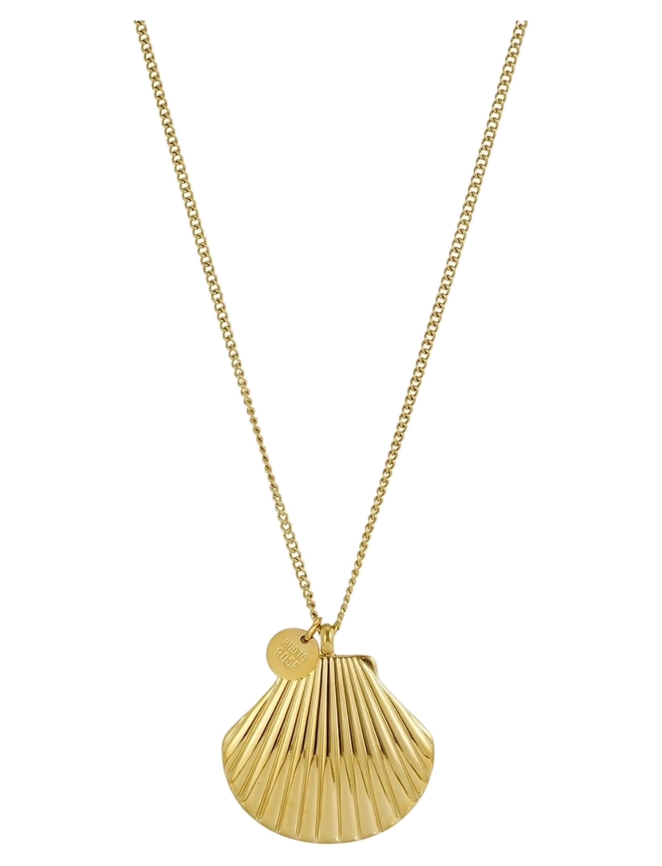 Bud To Rose Marbella Shell Long Necklace Gold - Hálsmen - GOLD / gold